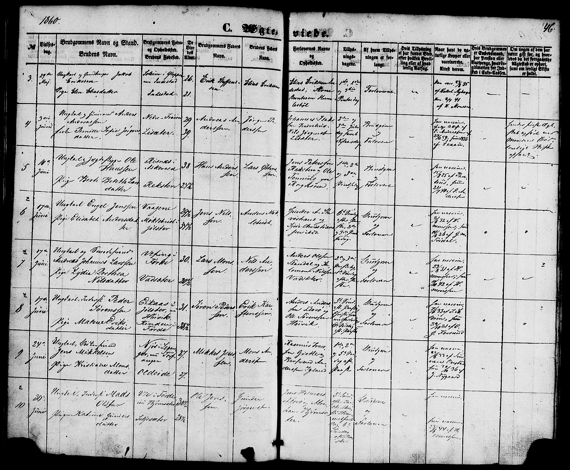 Kinn sokneprestembete, SAB/A-80801/H/Haa/Haaa/L0010: Parish register (official) no. A 10, 1852-1869, p. 46