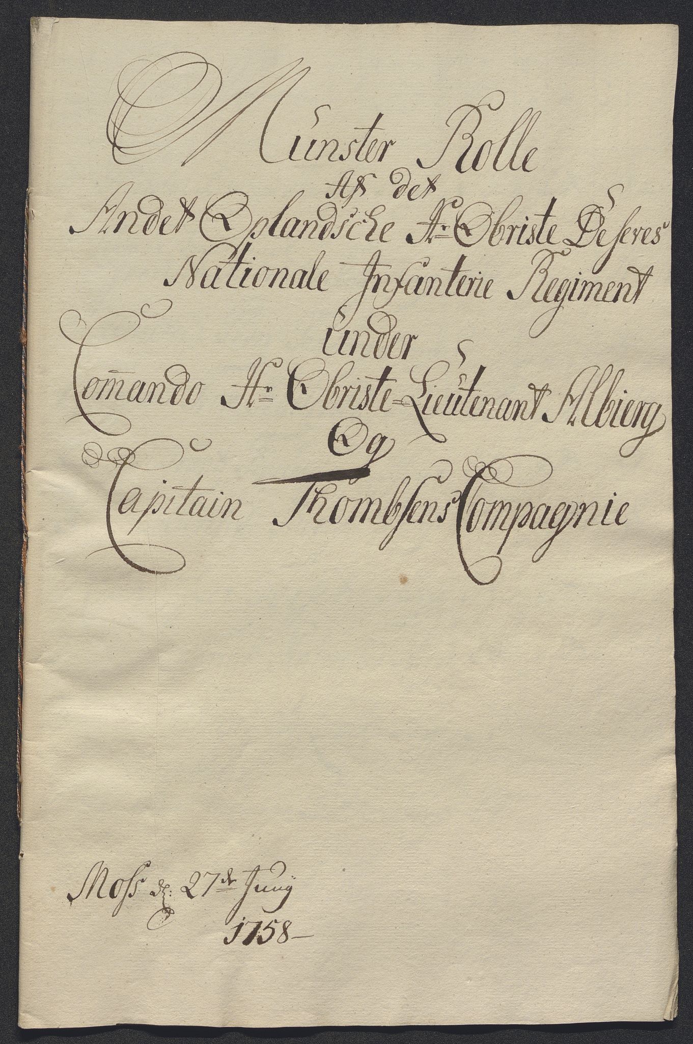 Kommanderende general (KG I) med Det norske krigsdirektorium, AV/RA-EA-5419/E/Ec/L0021: Ruller over nedkommanderte mannskap, 1758-1762, p. 310