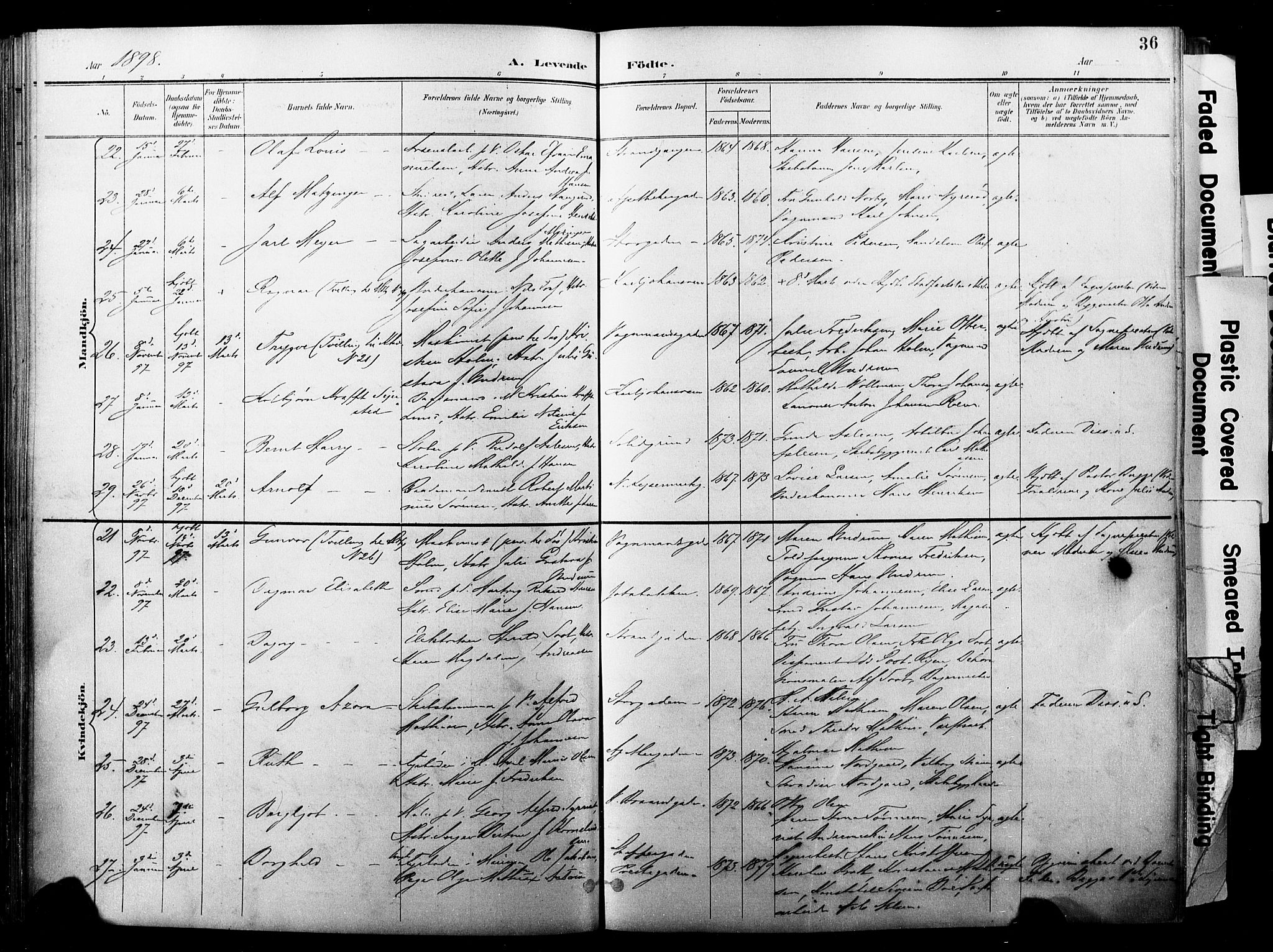 Horten kirkebøker, AV/SAKO-A-348/F/Fa/L0005: Parish register (official) no. 5, 1896-1904, p. 36