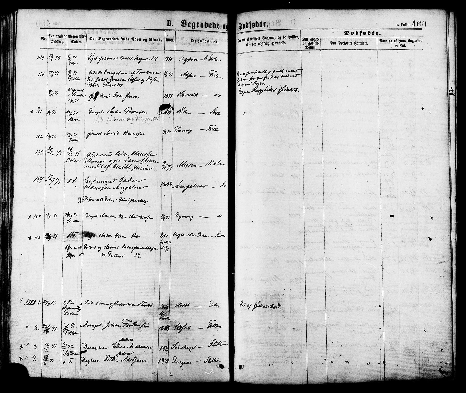 Ministerialprotokoller, klokkerbøker og fødselsregistre - Sør-Trøndelag, AV/SAT-A-1456/634/L0532: Parish register (official) no. 634A08, 1871-1881, p. 460