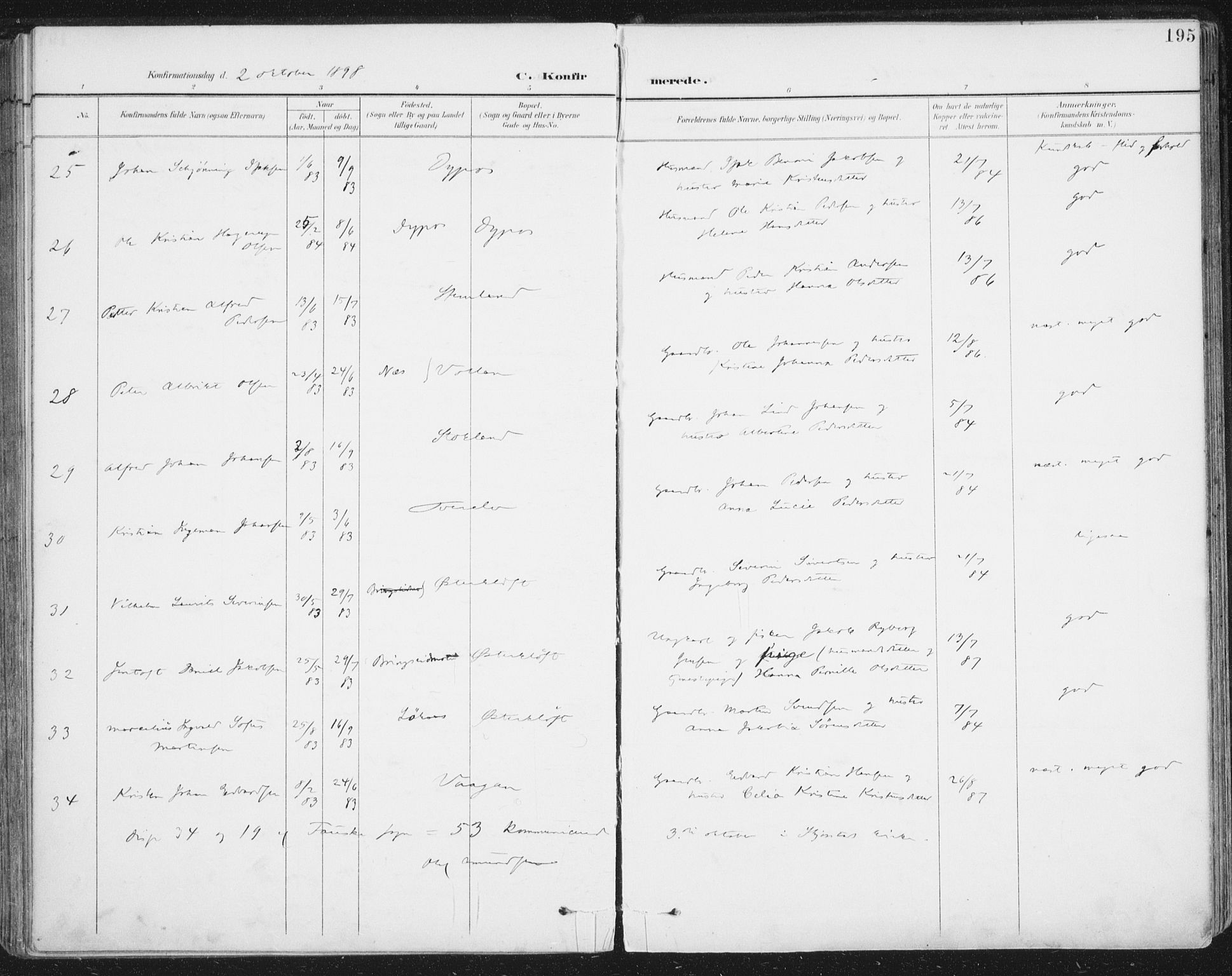 Ministerialprotokoller, klokkerbøker og fødselsregistre - Nordland, AV/SAT-A-1459/852/L0741: Parish register (official) no. 852A11, 1894-1917, p. 195