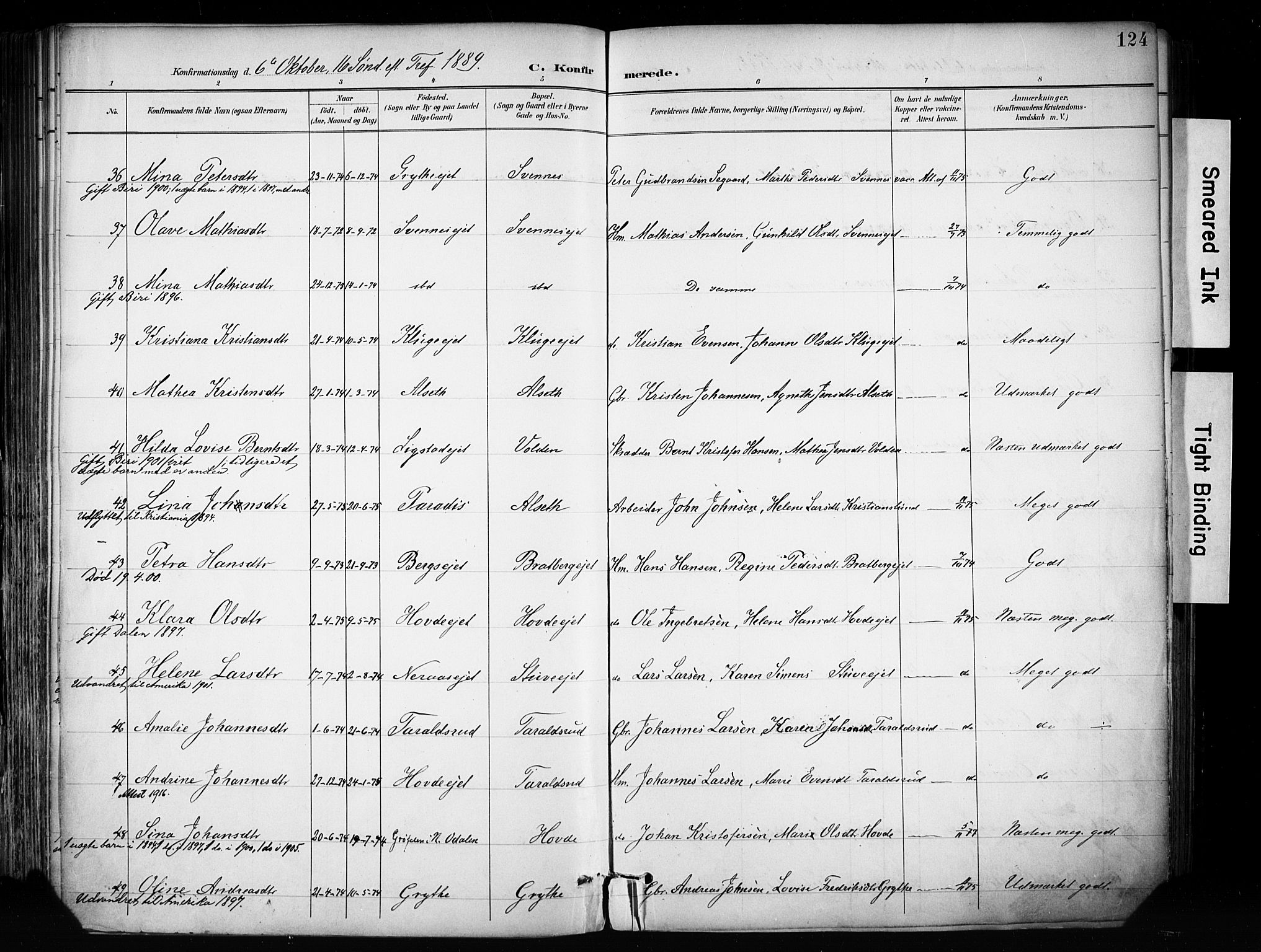 Biri prestekontor, AV/SAH-PREST-096/H/Ha/Haa/L0009: Parish register (official) no. 9, 1887-1900, p. 124