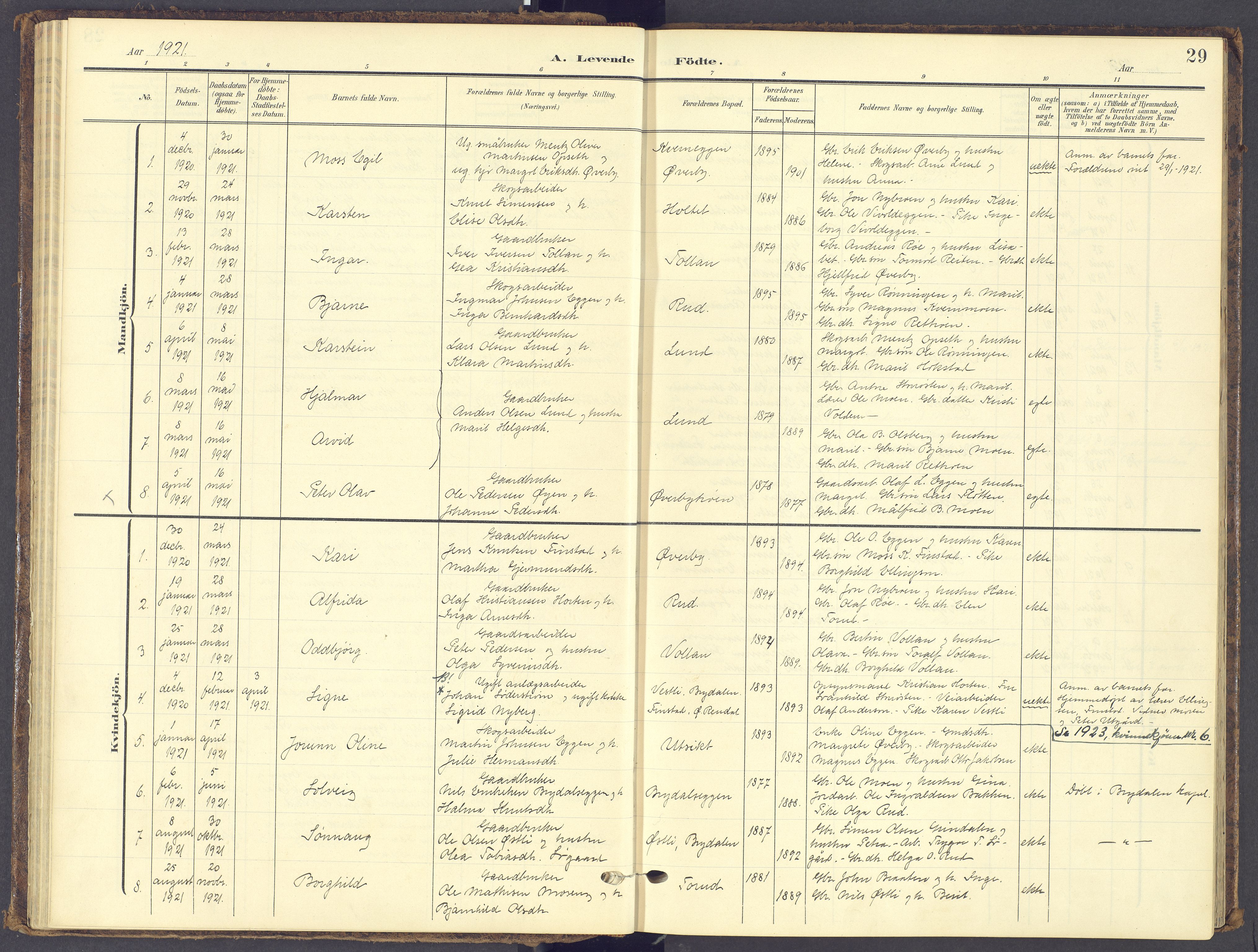 Tynset prestekontor, SAH/PREST-058/H/Ha/Haa/L0028: Parish register (official) no. 28, 1902-1929, p. 29