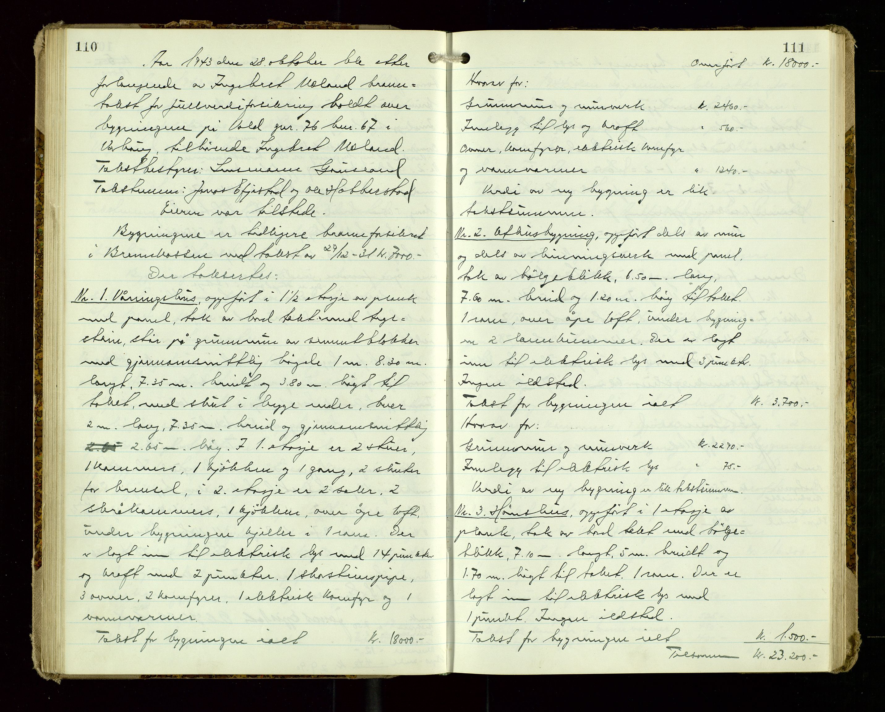 Hå lensmannskontor, AV/SAST-A-100456/Goa/L0009: Takstprotokoll, 1943-1947, p. 110-111
