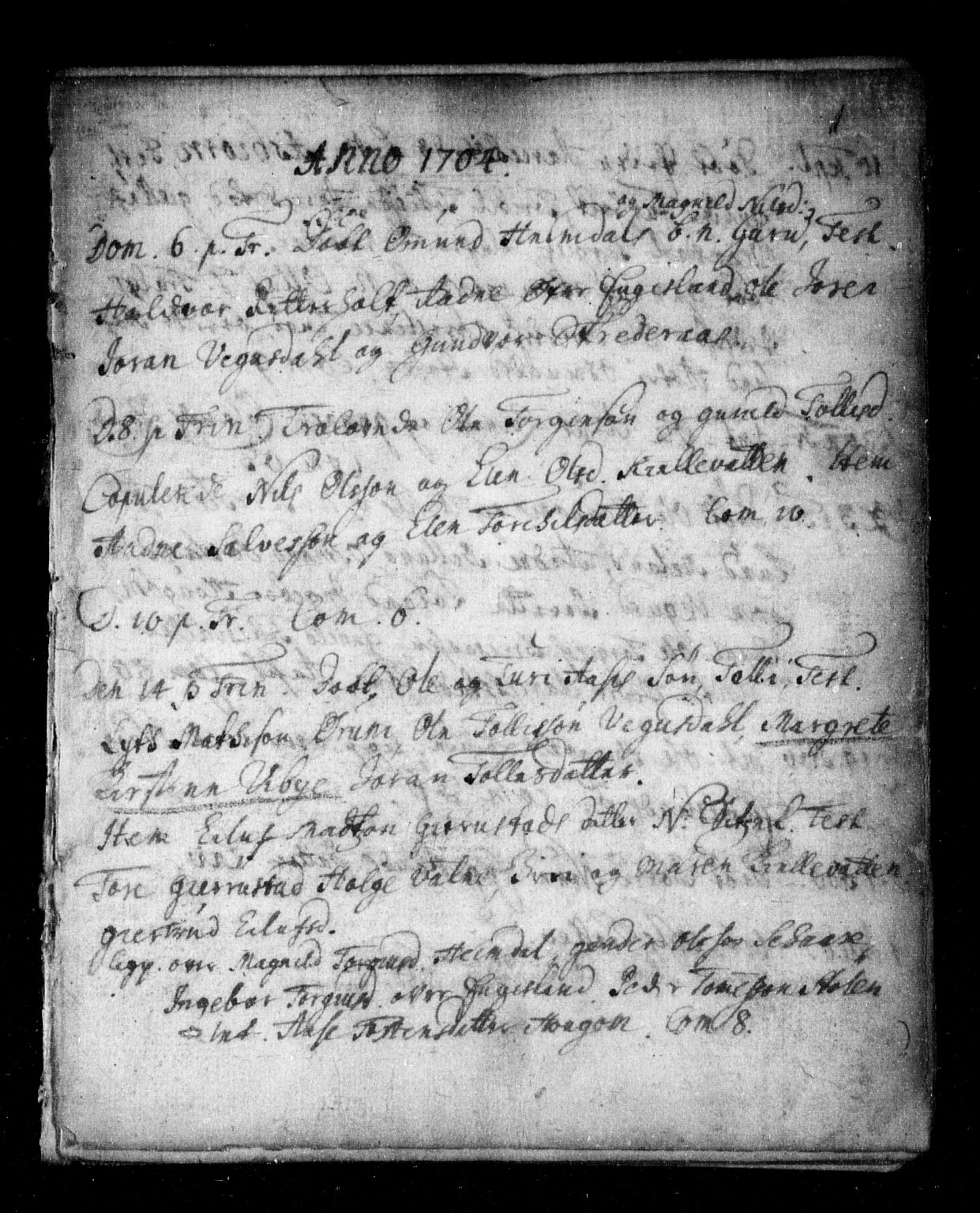 Herefoss sokneprestkontor, AV/SAK-1111-0019/F/Fa/Fab/L0001: Parish register (official) no. A 1, 1704-1779, p. 0-1