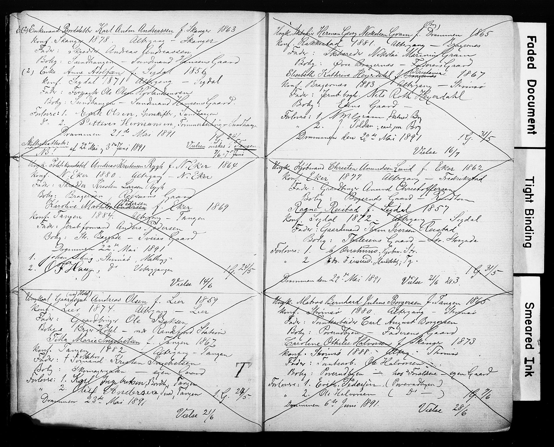 Strømsø kirkebøker, AV/SAKO-A-246/H/Ha/L0008: Banns register no. 8, 1891-1902