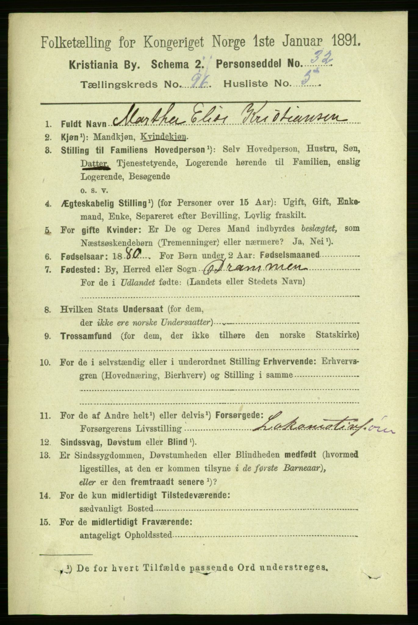 RA, 1891 census for 0301 Kristiania, 1891, p. 46657