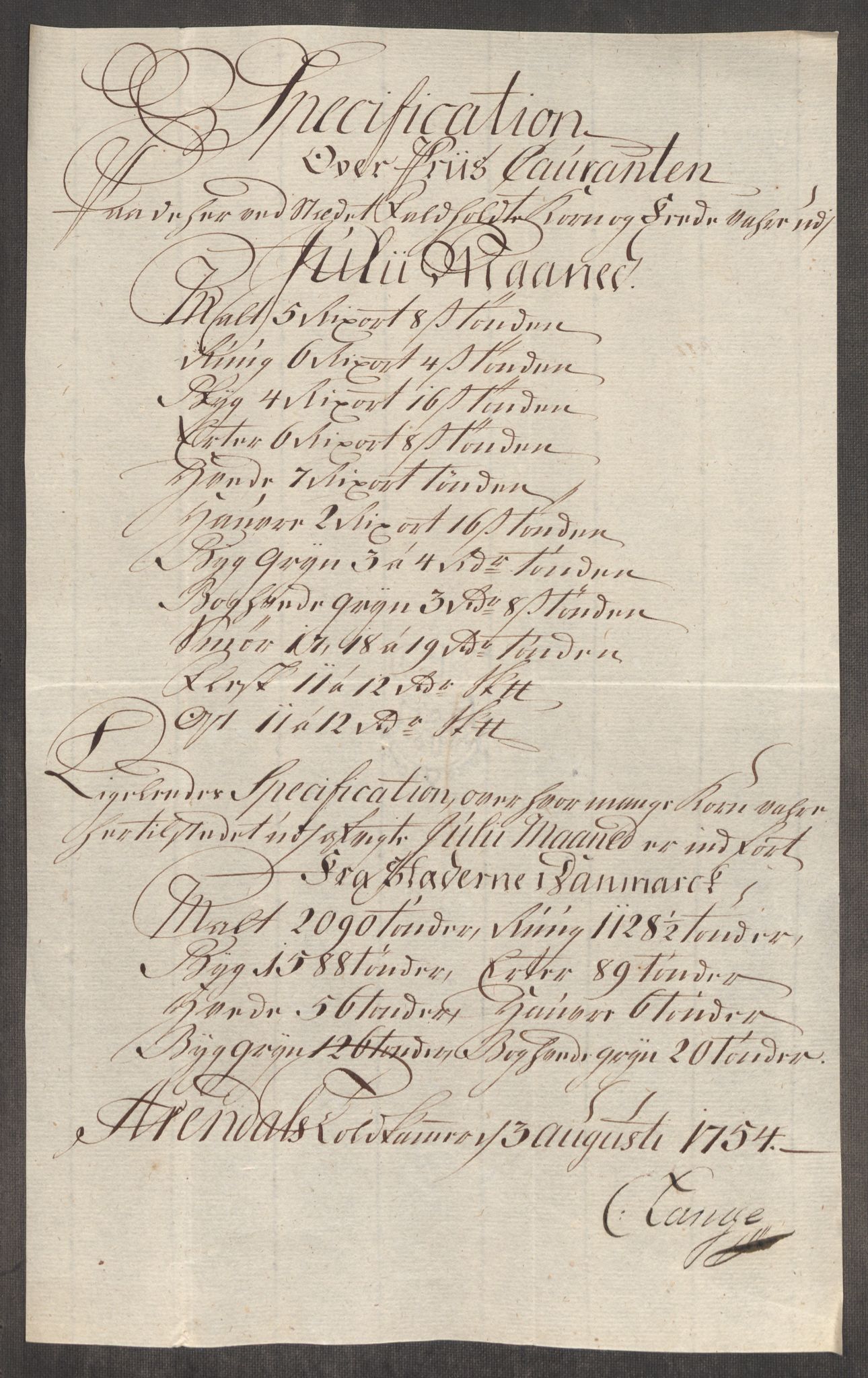 Rentekammeret inntil 1814, Realistisk ordnet avdeling, AV/RA-EA-4070/Oe/L0005: [Ø1]: Priskuranter, 1753-1757, p. 300