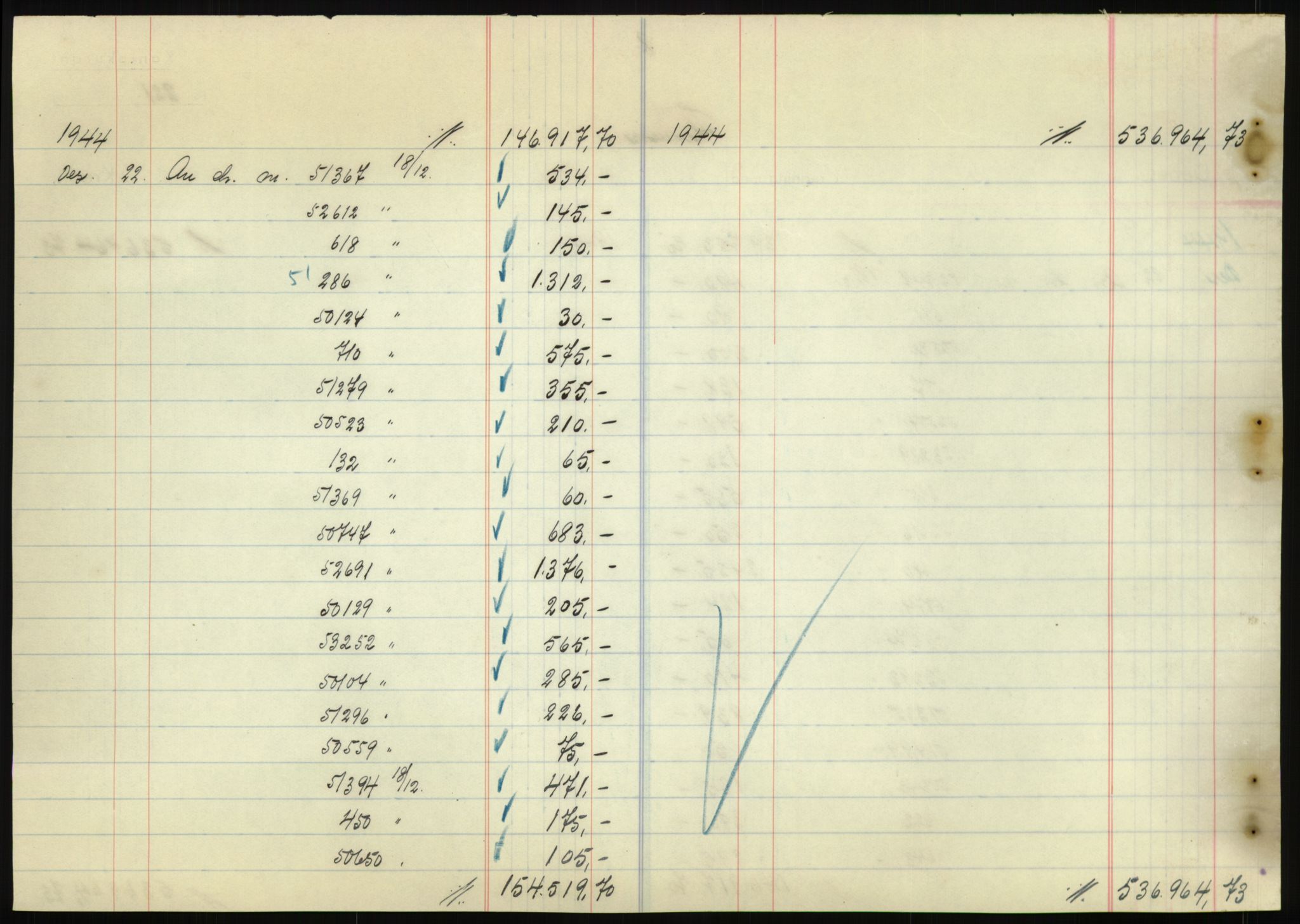 Forsvarsdepartementet, 10. kontor / Oppgjørskontoret, AV/RA-RAFA-1225/D/Db/L0180: Lista oppgjørskontor, 1942-1952, p. 1864