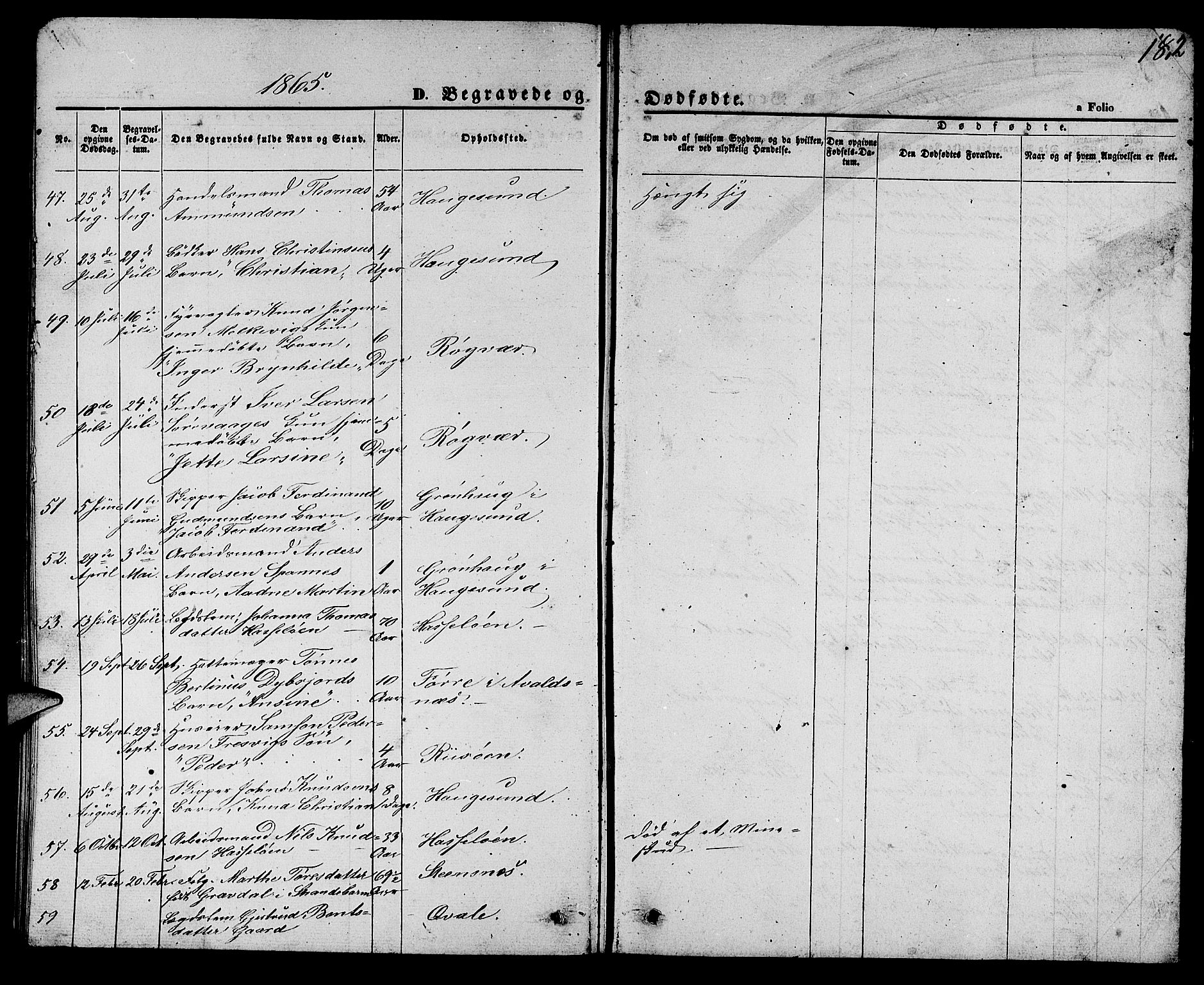 Torvastad sokneprestkontor, AV/SAST-A -101857/H/Ha/Hab/L0006: Parish register (copy) no. B 6, 1858-1867, p. 181