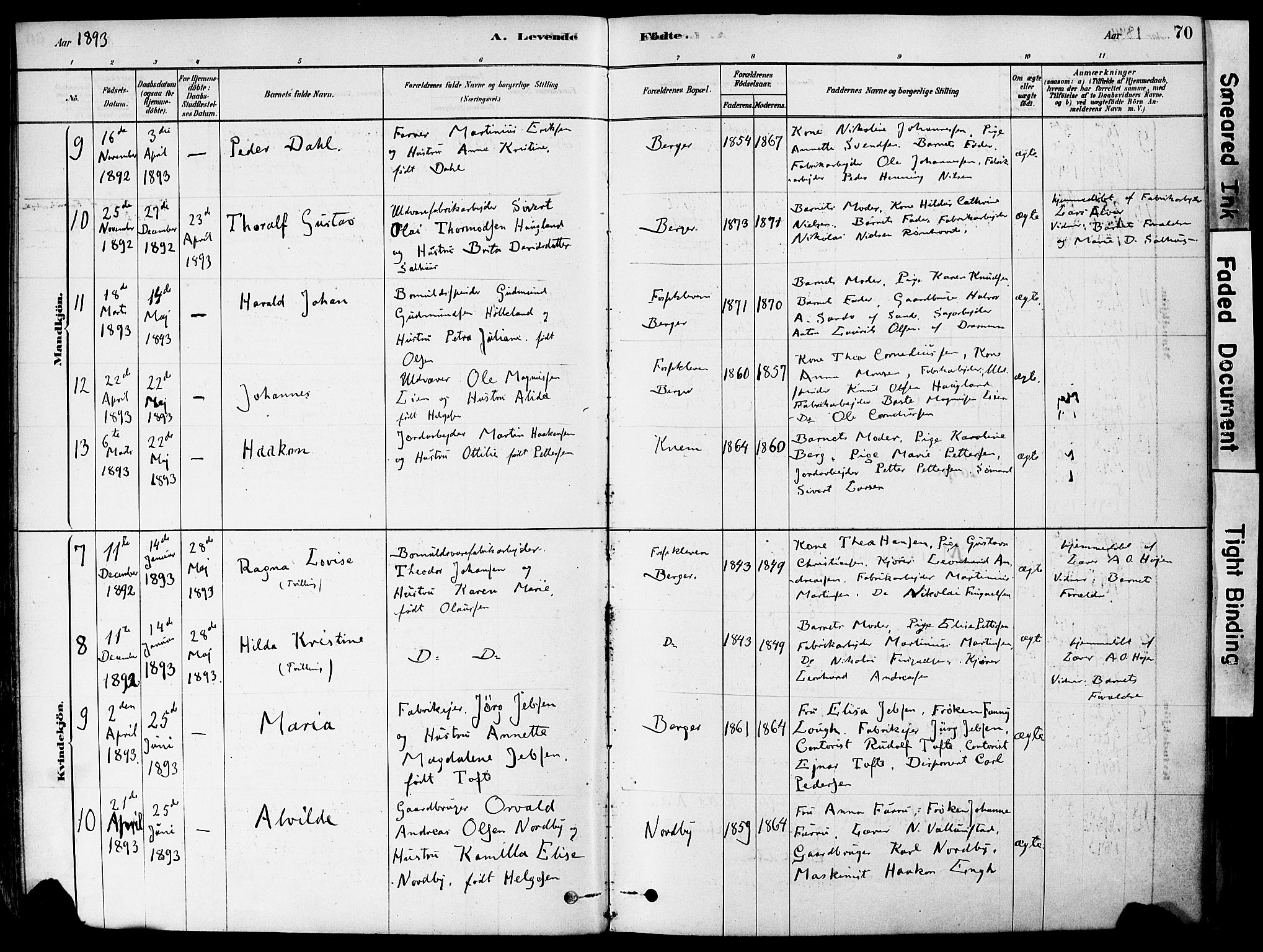 Strømm kirkebøker, AV/SAKO-A-322/F/Fa/L0004: Parish register (official) no. I 4, 1878-1899, p. 70