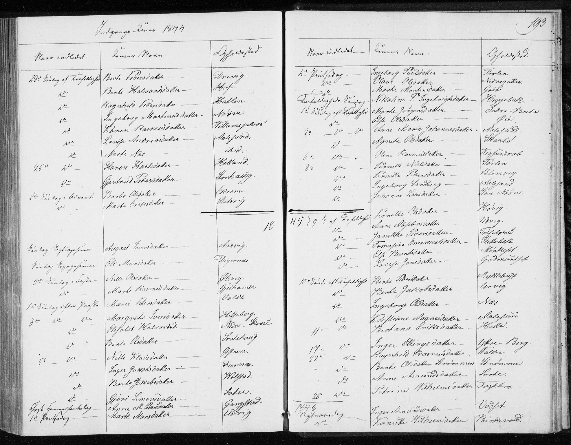 Ministerialprotokoller, klokkerbøker og fødselsregistre - Møre og Romsdal, AV/SAT-A-1454/528/L0415: Curate's parish register no. 528B03, 1843-1852, p. 193