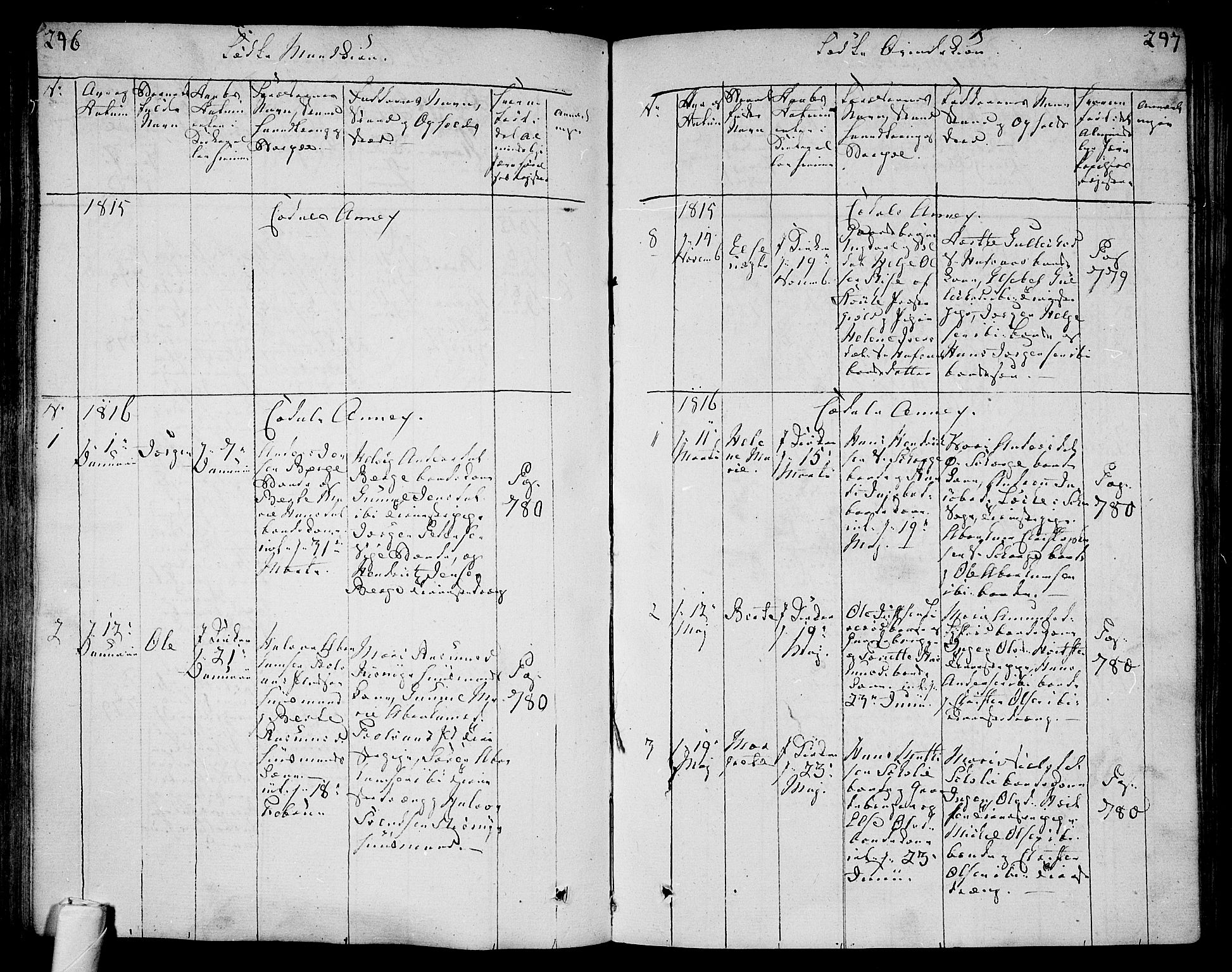 Andebu kirkebøker, SAKO/A-336/F/Fa/L0003: Parish register (official) no. 3 /3, 1815-1828, p. 246-247