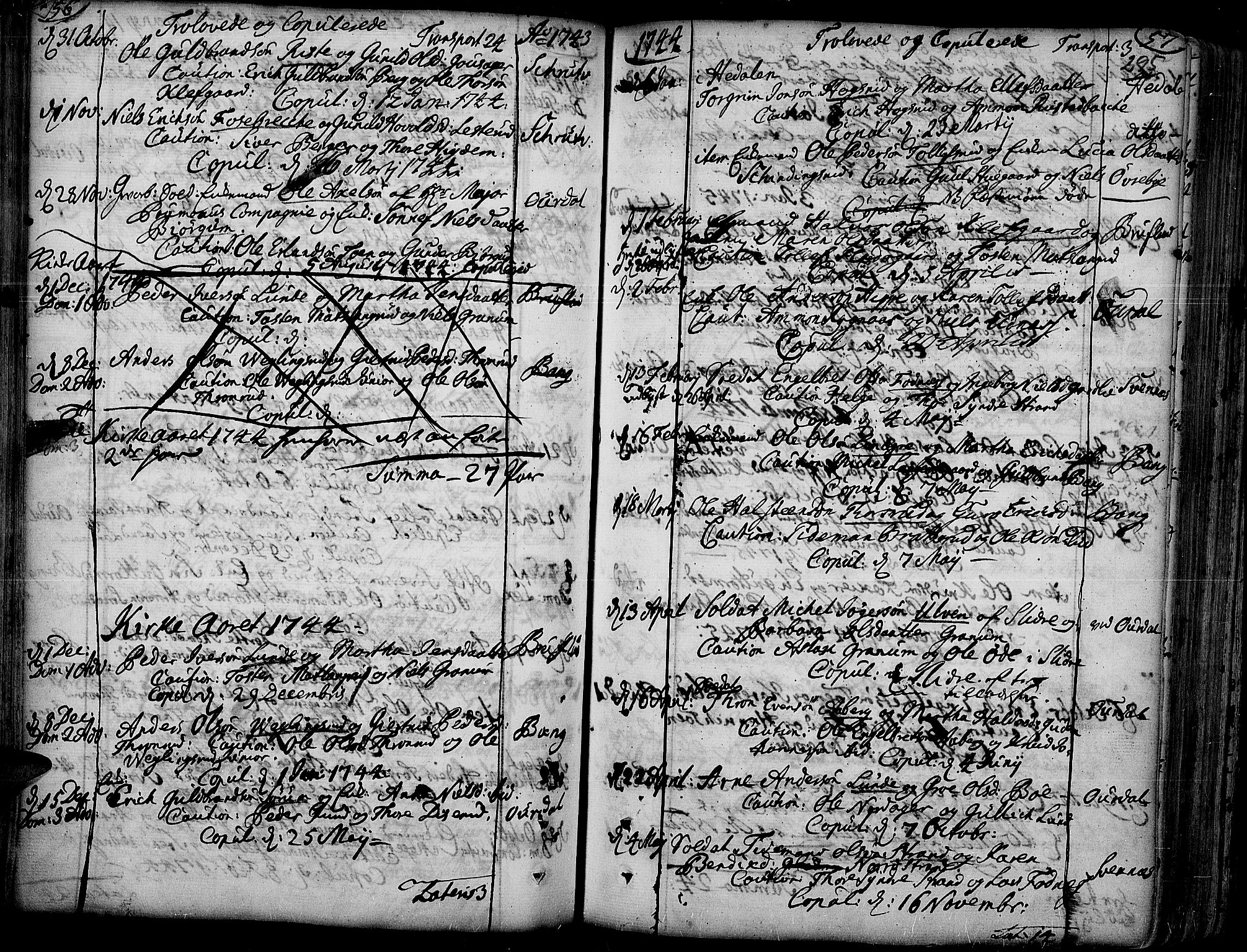 Aurdal prestekontor, SAH/PREST-126/H/Ha/Haa/L0004: Parish register (official) no. 4, 1730-1762, p. 56-57