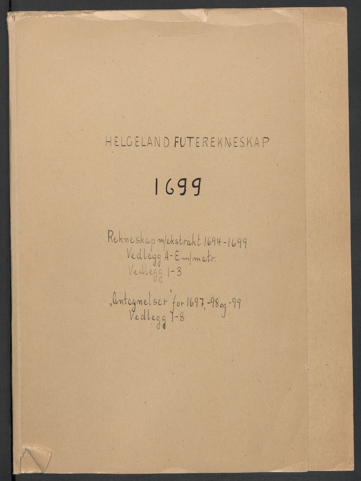 Rentekammeret inntil 1814, Reviderte regnskaper, Fogderegnskap, AV/RA-EA-4092/R65/L4507: Fogderegnskap Helgeland, 1699-1701, p. 2