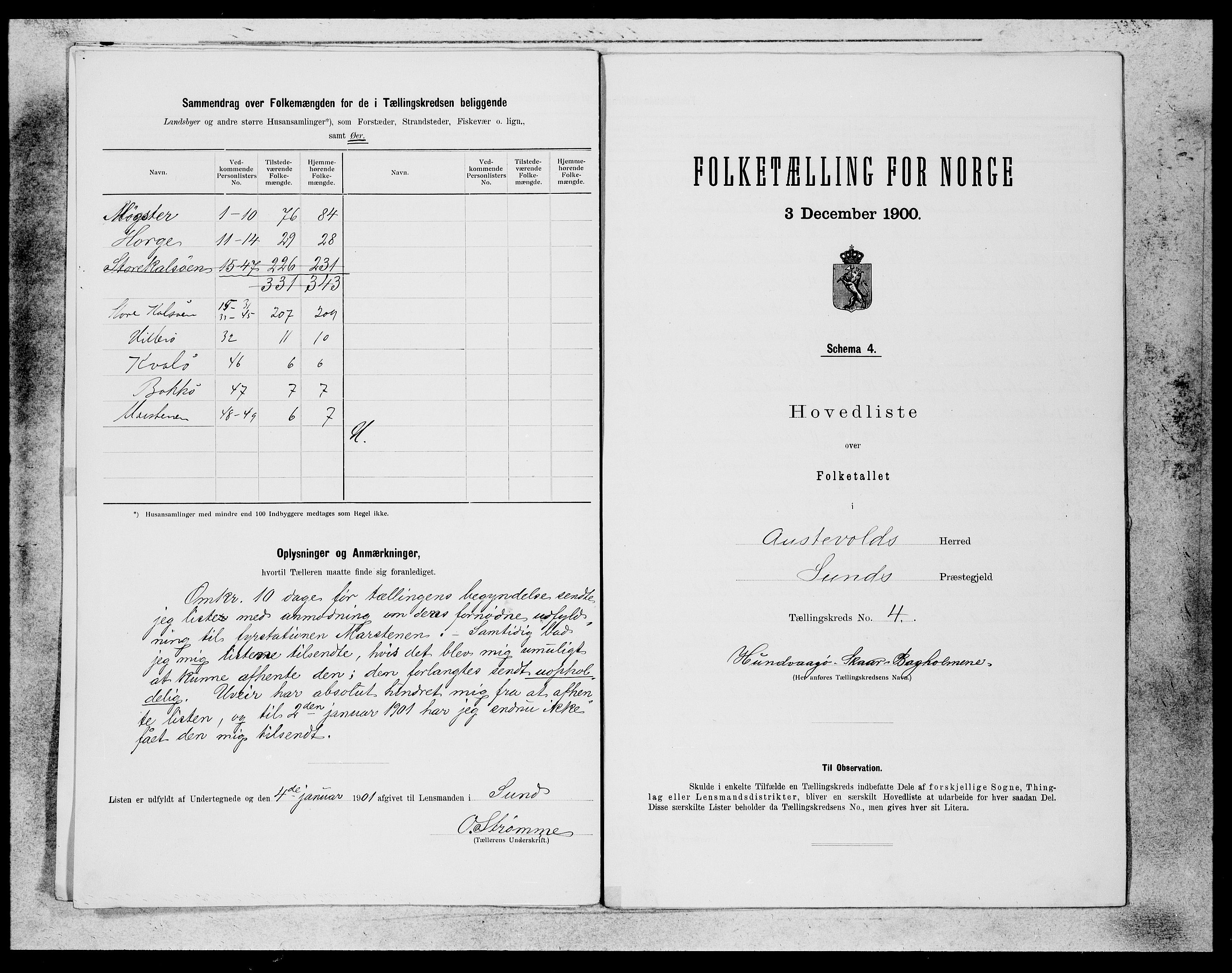 SAB, 1900 census for Austevoll, 1900, p. 8