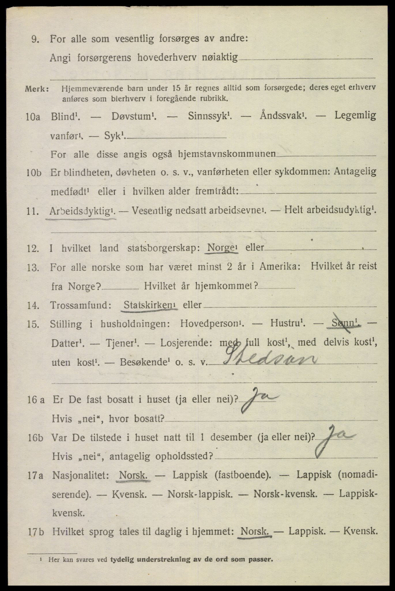 SAT, 1920 census for Hadsel, 1920, p. 17143