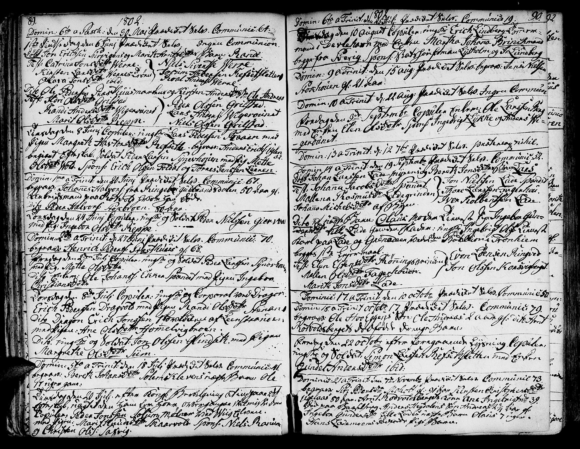 Ministerialprotokoller, klokkerbøker og fødselsregistre - Sør-Trøndelag, SAT/A-1456/606/L0280: Parish register (official) no. 606A02 /1, 1781-1817, p. 89-90