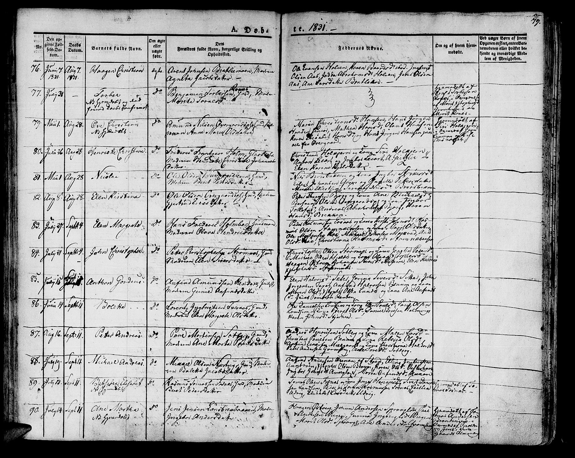 Ministerialprotokoller, klokkerbøker og fødselsregistre - Nord-Trøndelag, SAT/A-1458/741/L0390: Parish register (official) no. 741A04, 1822-1836, p. 79