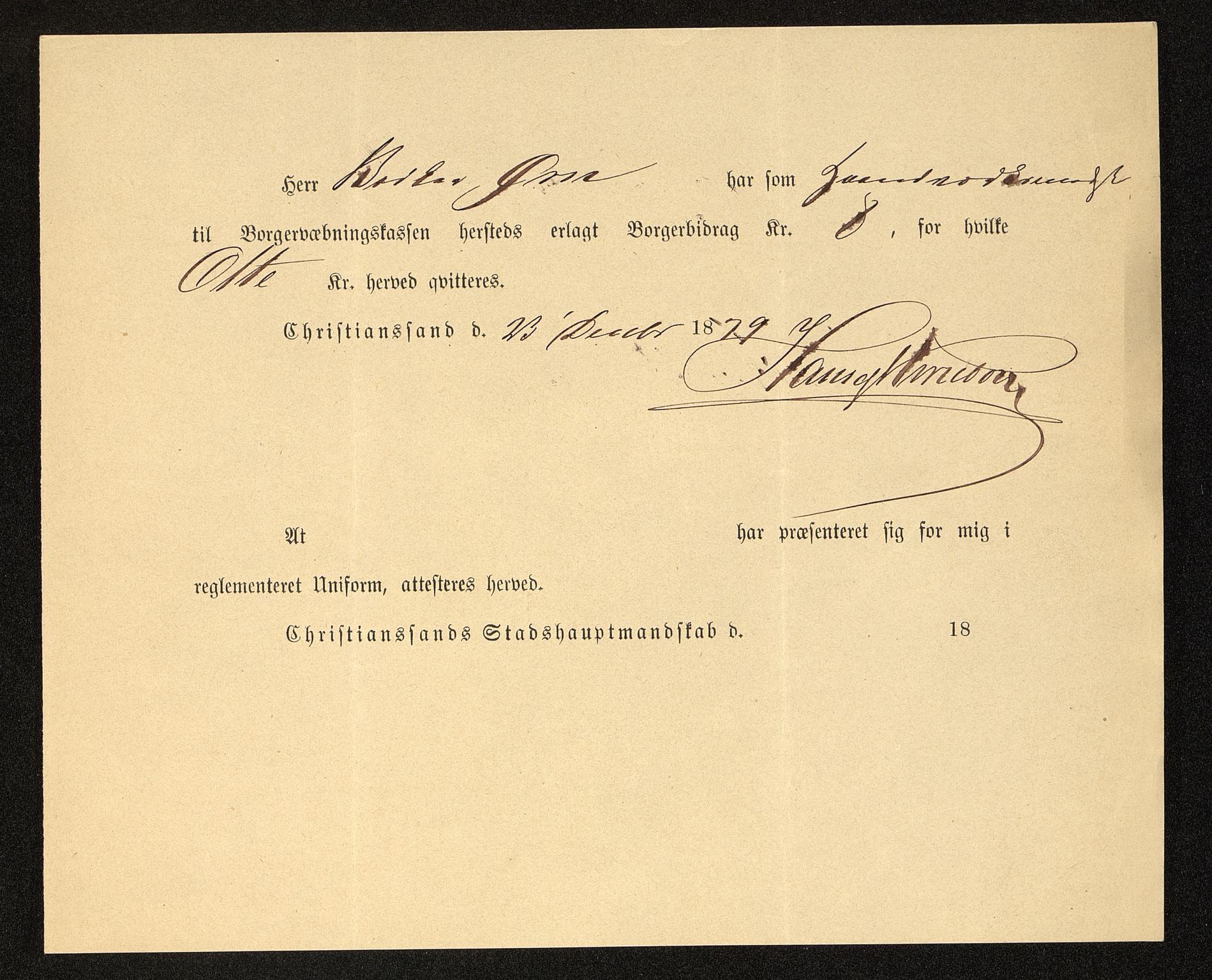 Kristiansand By - Magistraten, ARKSOR/1001KG122/G/Gc/L0009: Borgerbrev, 1877-1901