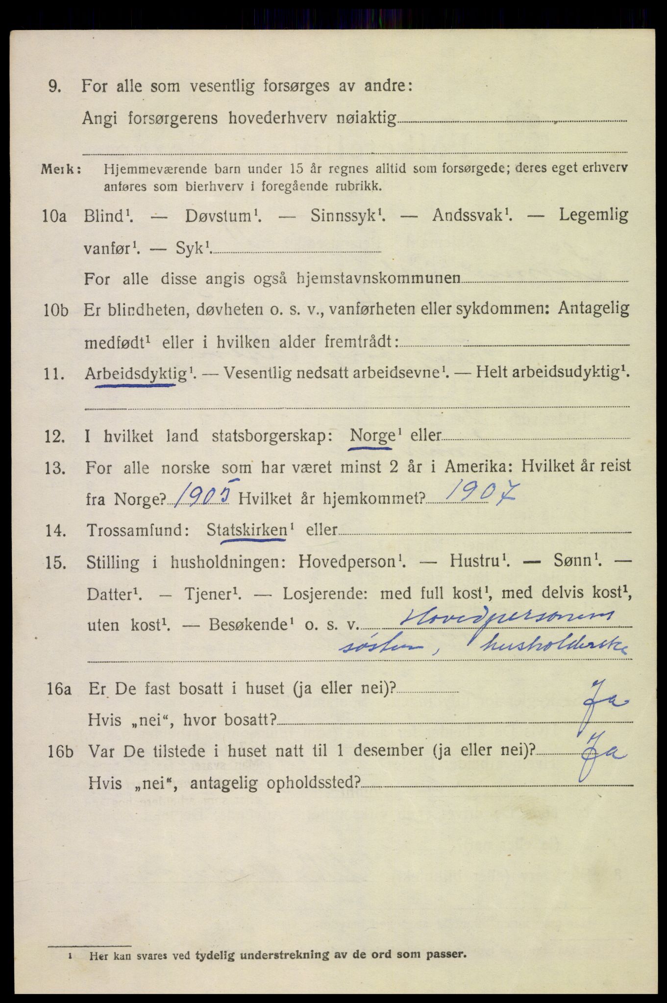 SAH, 1920 census for Lunner, 1920, p. 6990