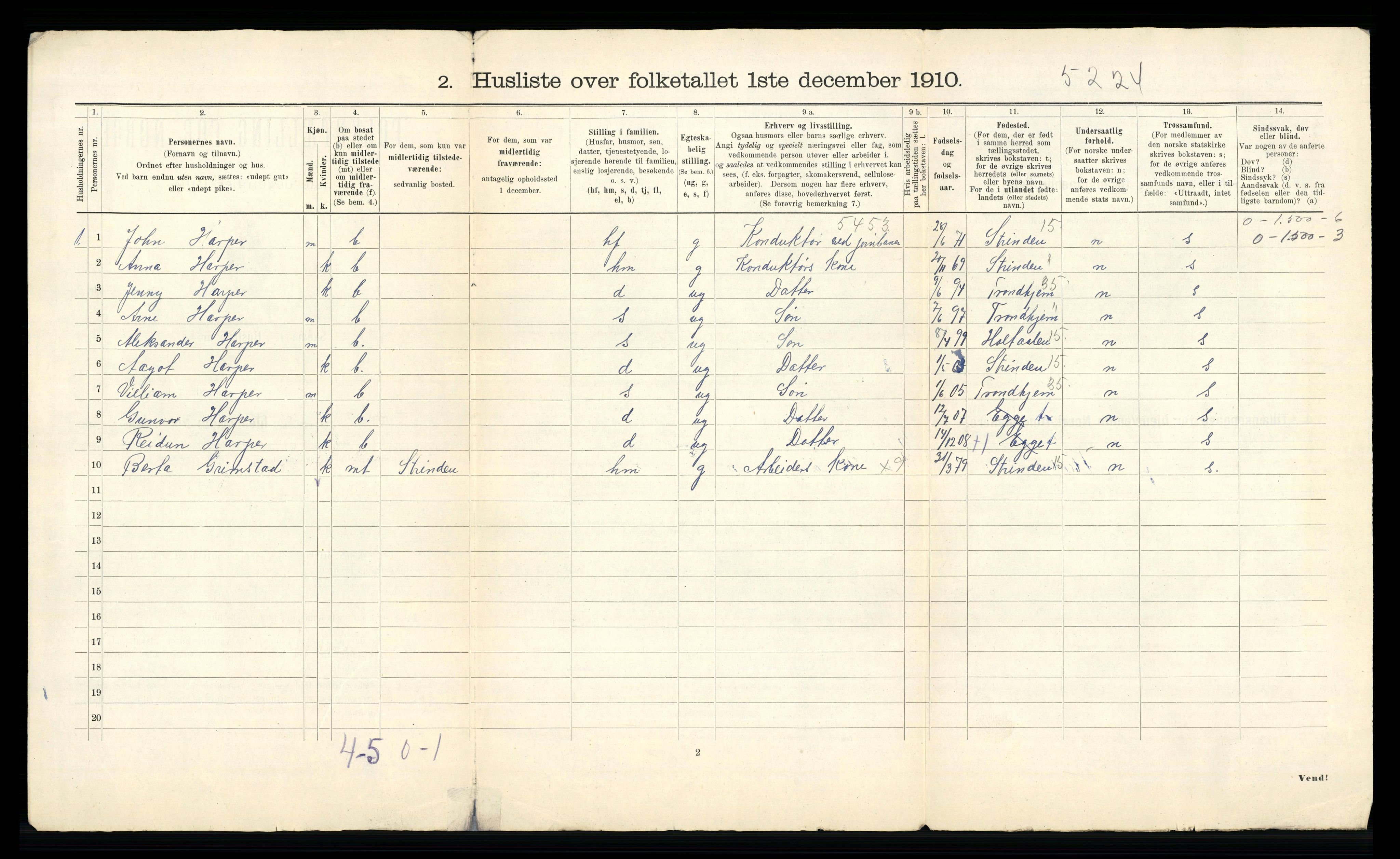 RA, 1910 census for Egge, 1910, p. 26