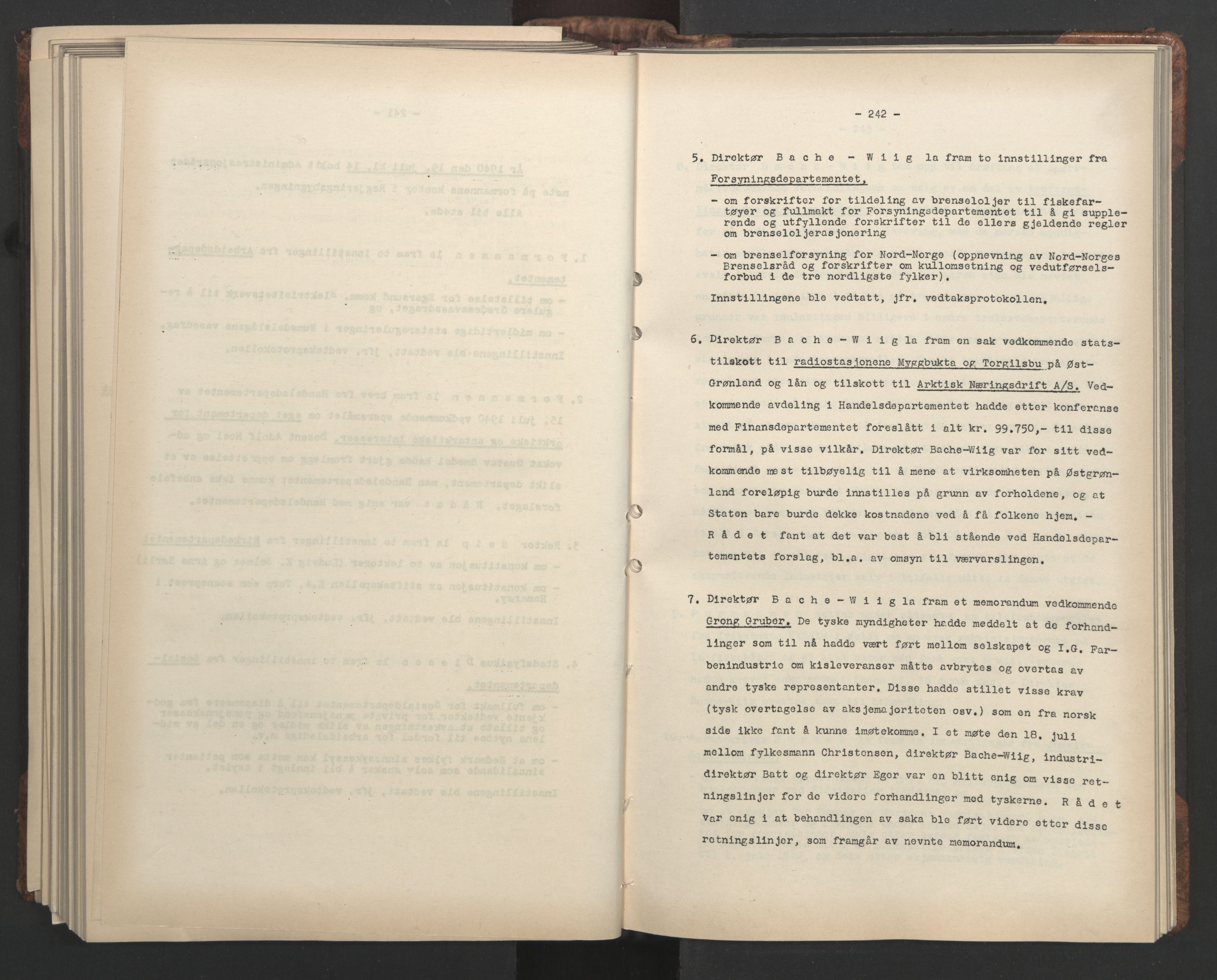 Administrasjonsrådet, AV/RA-S-1004/A/L0001: Møteprotokoll med tillegg 15/4-25/9, 1940, p. 242