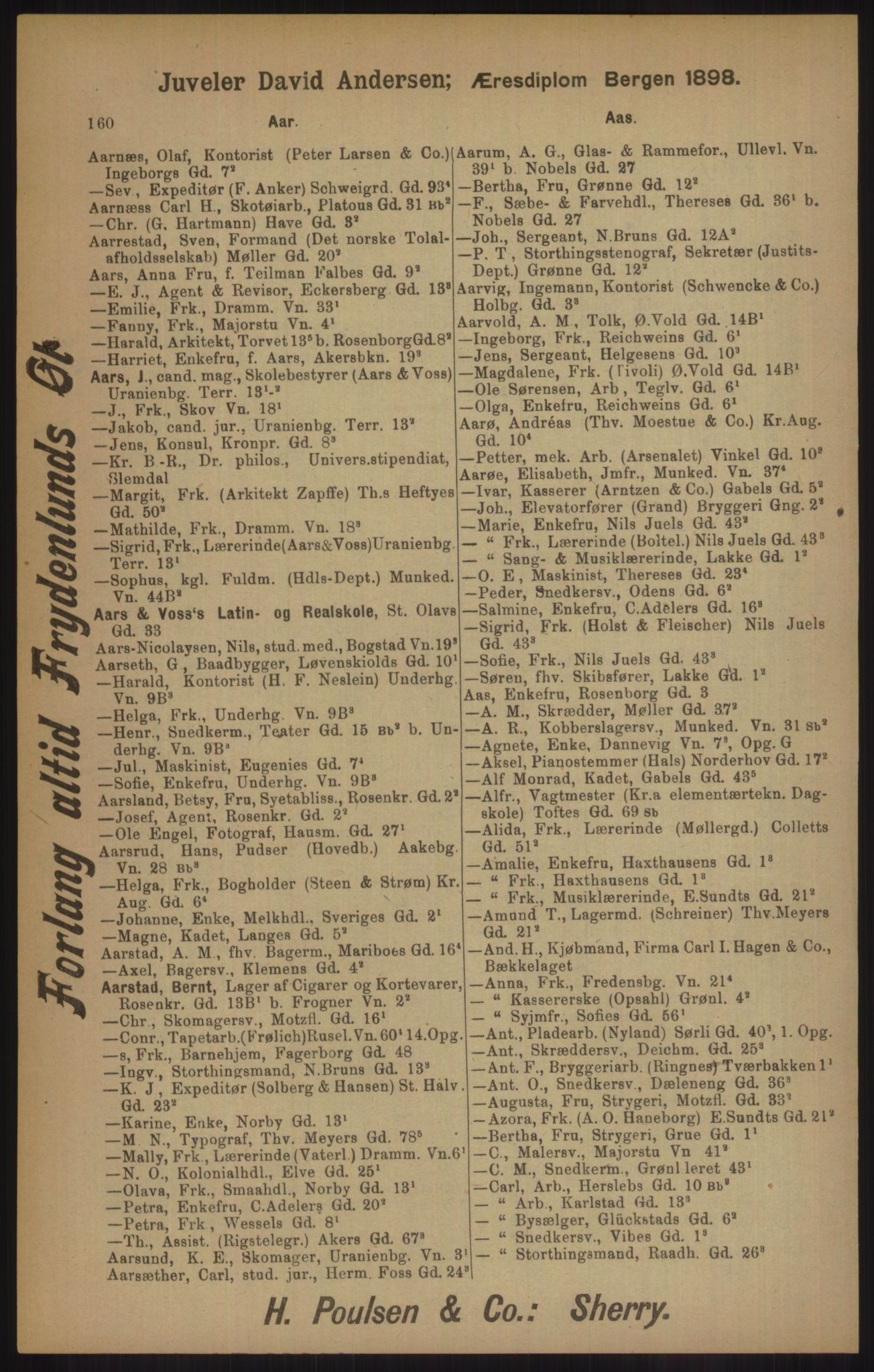 Kristiania/Oslo adressebok, PUBL/-, 1905, p. 160