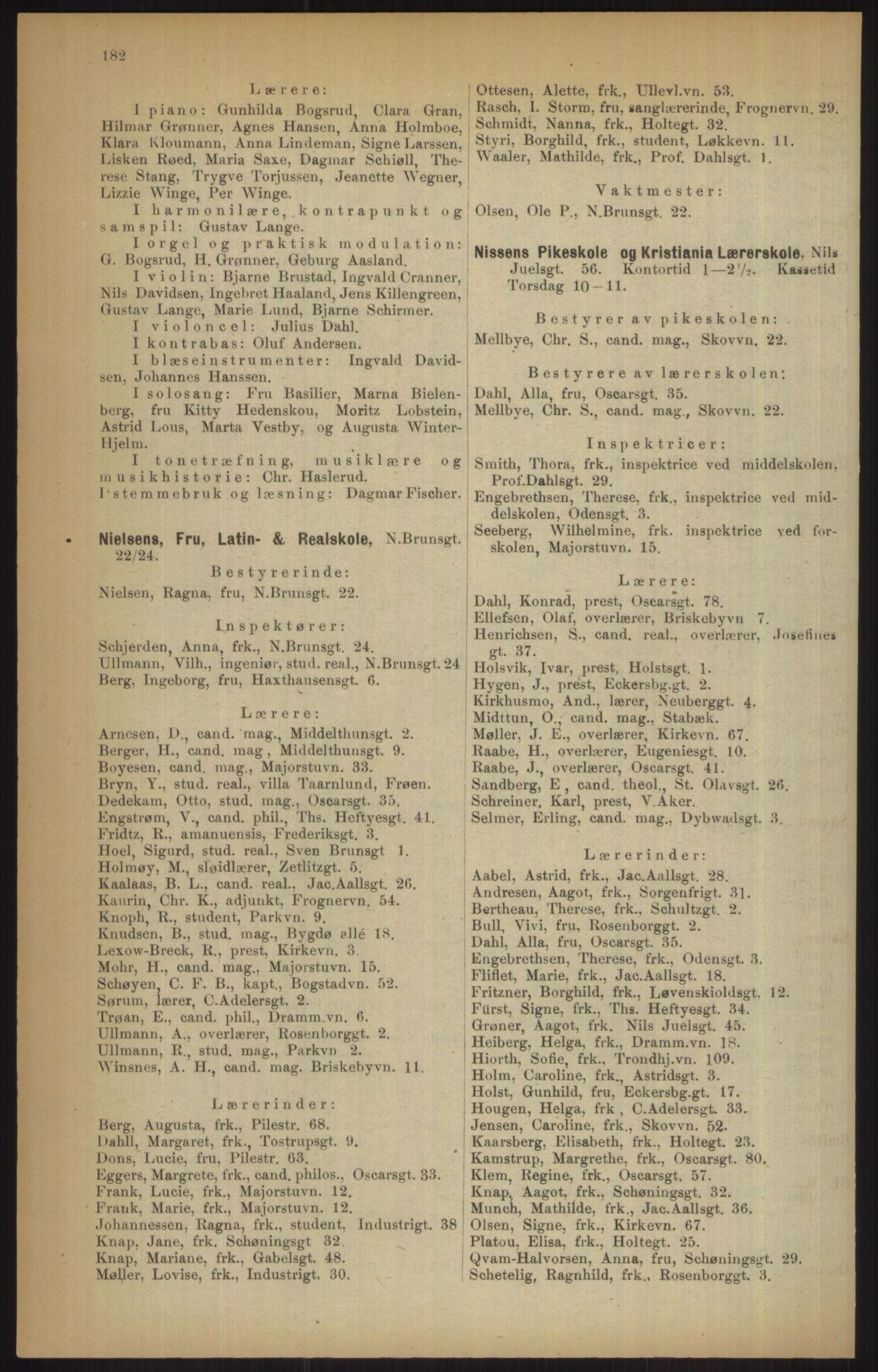 Kristiania/Oslo adressebok, PUBL/-, 1915, p. 182