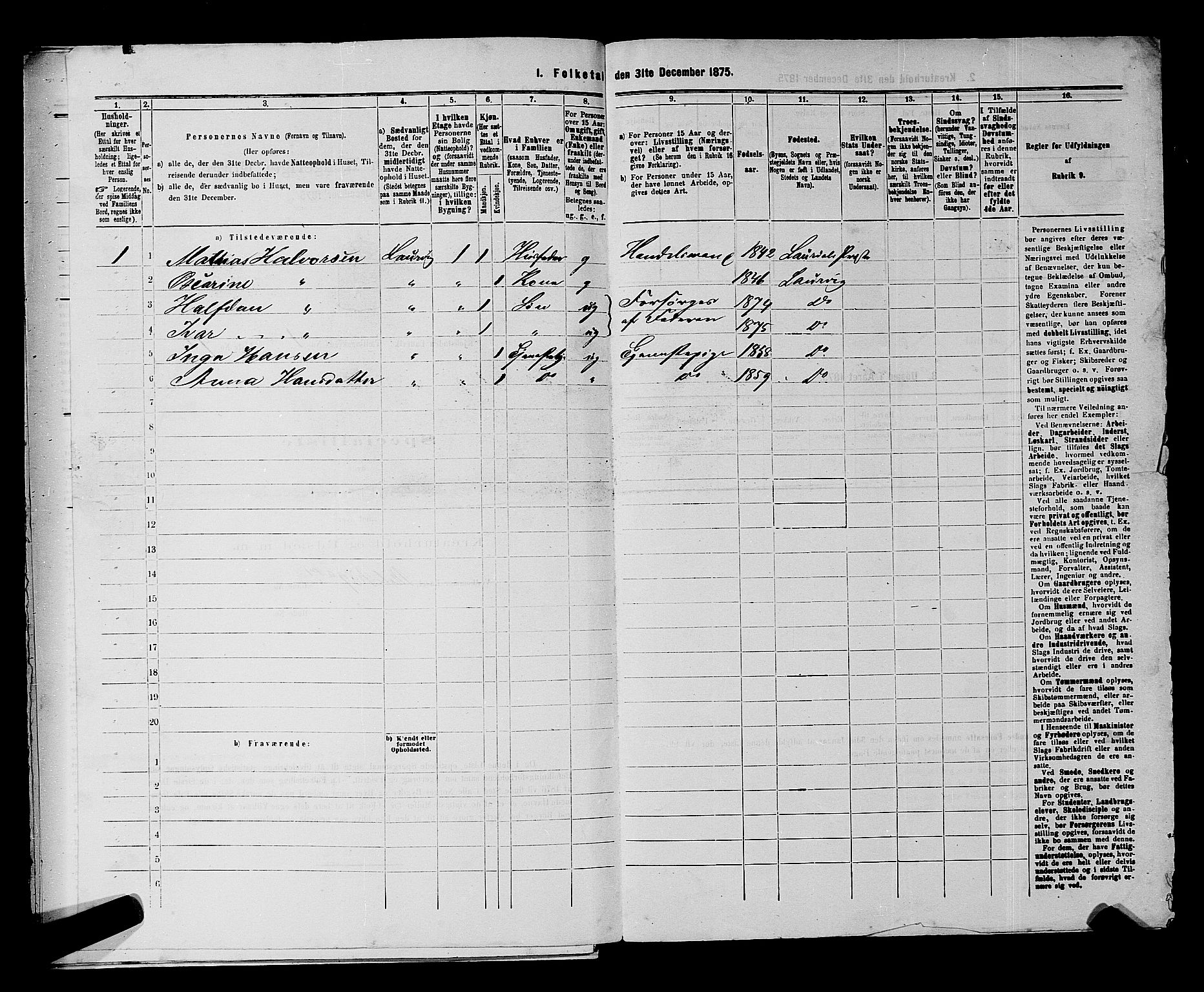 SAKO, 1875 census for 0707P Larvik, 1875, p. 219