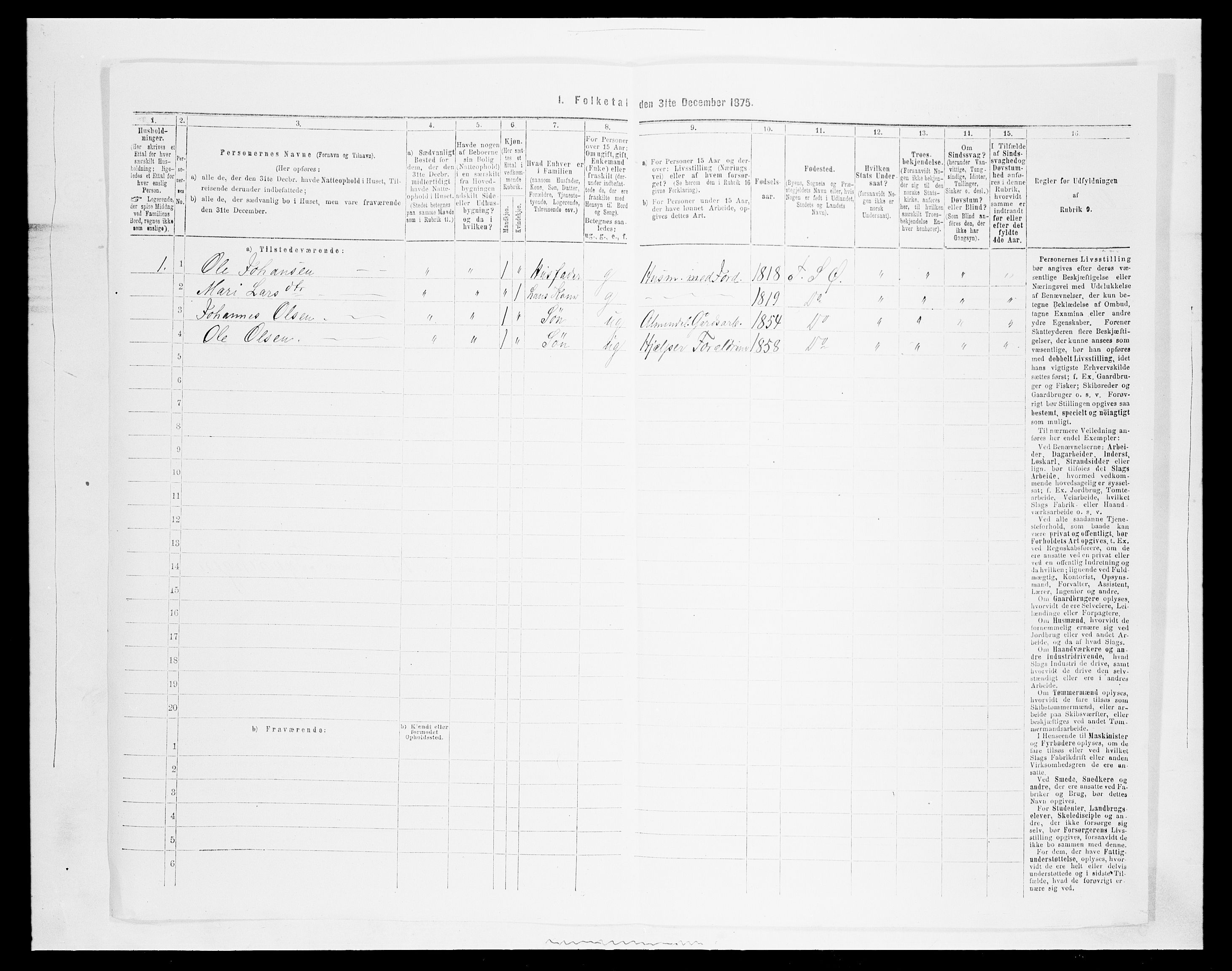 SAH, 1875 census for 0521P Øyer, 1875, p. 1121