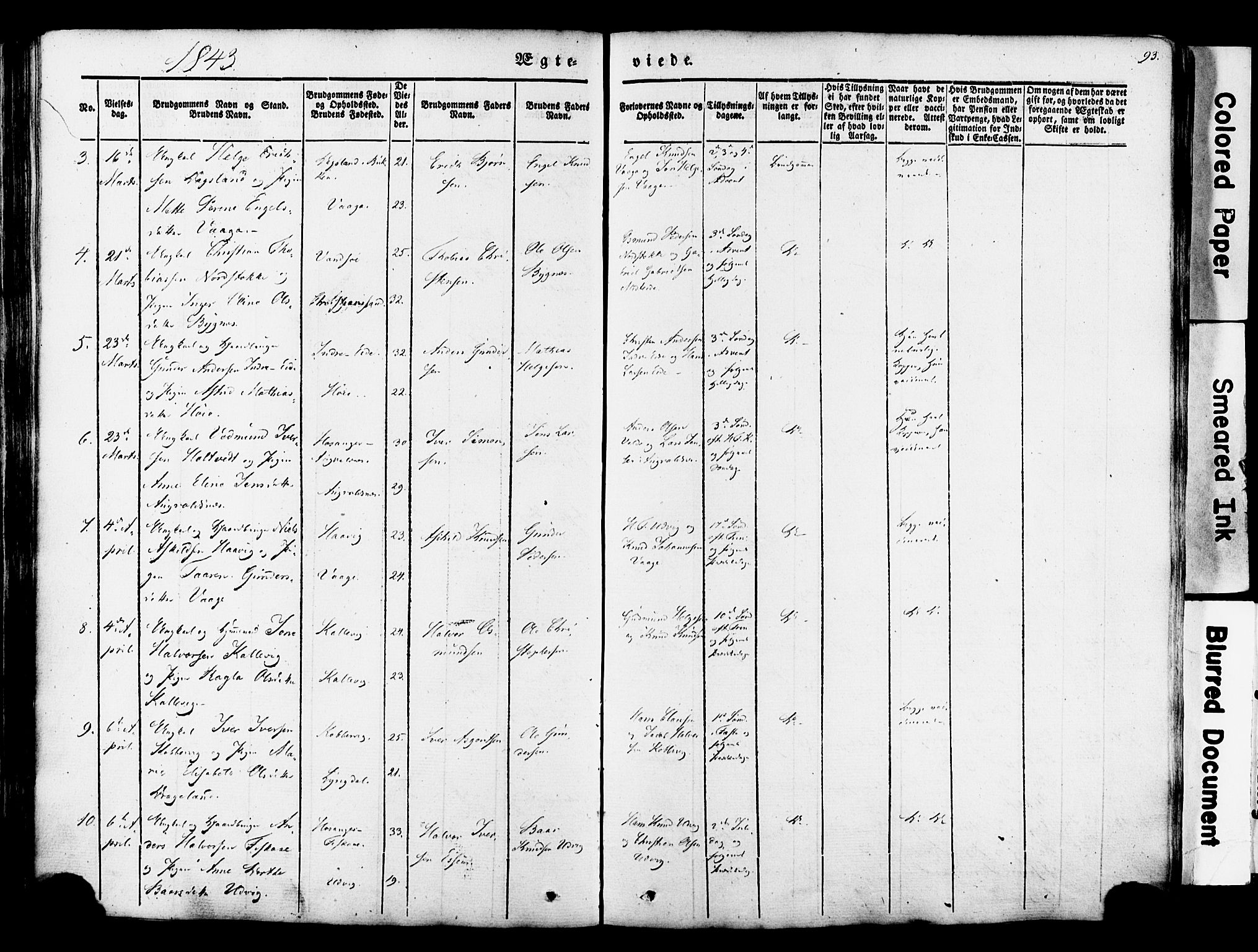 Avaldsnes sokneprestkontor, SAST/A -101851/H/Ha/Haa/L0007: Parish register (official) no. A 7, 1841-1853, p. 93