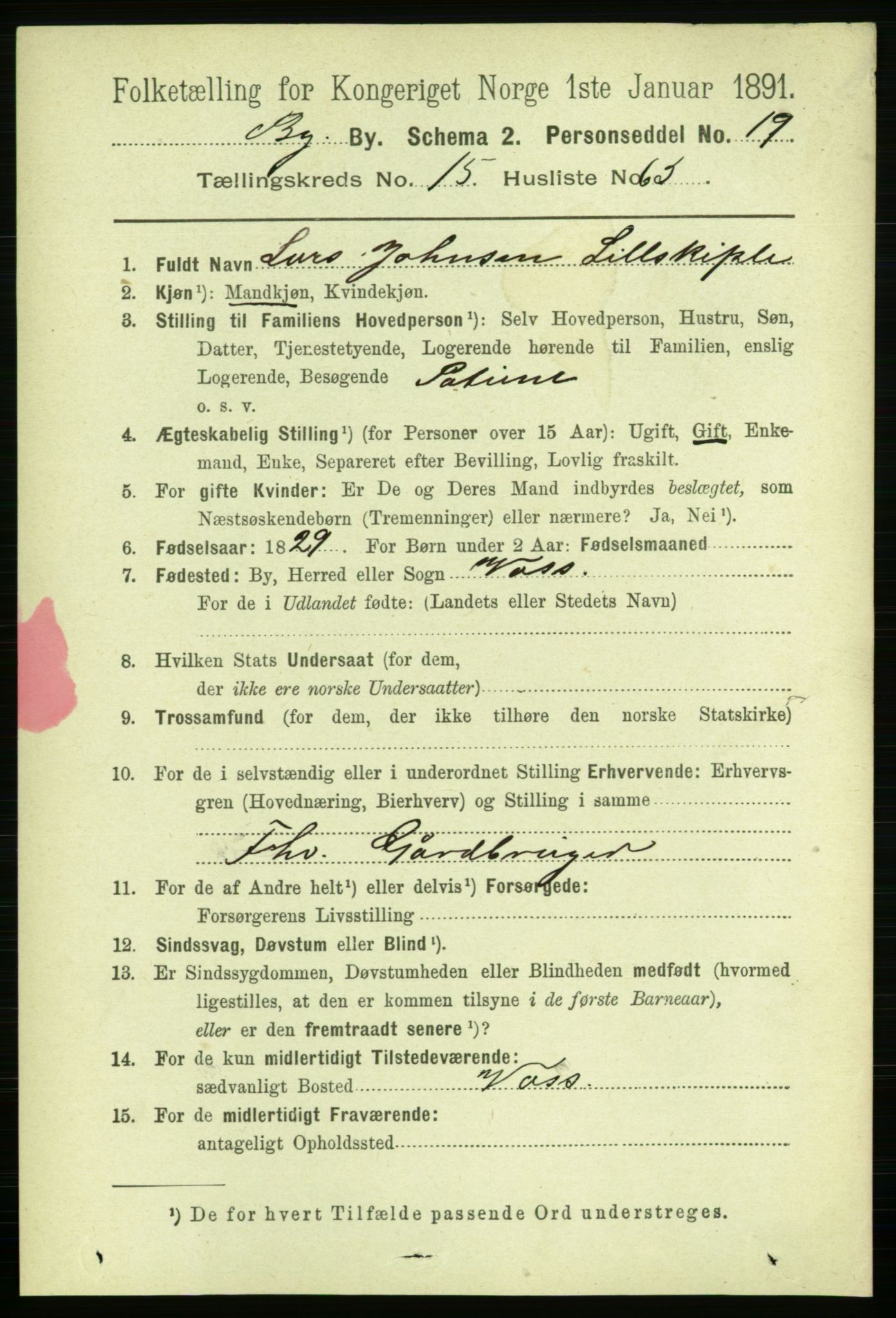 RA, 1891 Census for 1301 Bergen, 1891, p. 25032