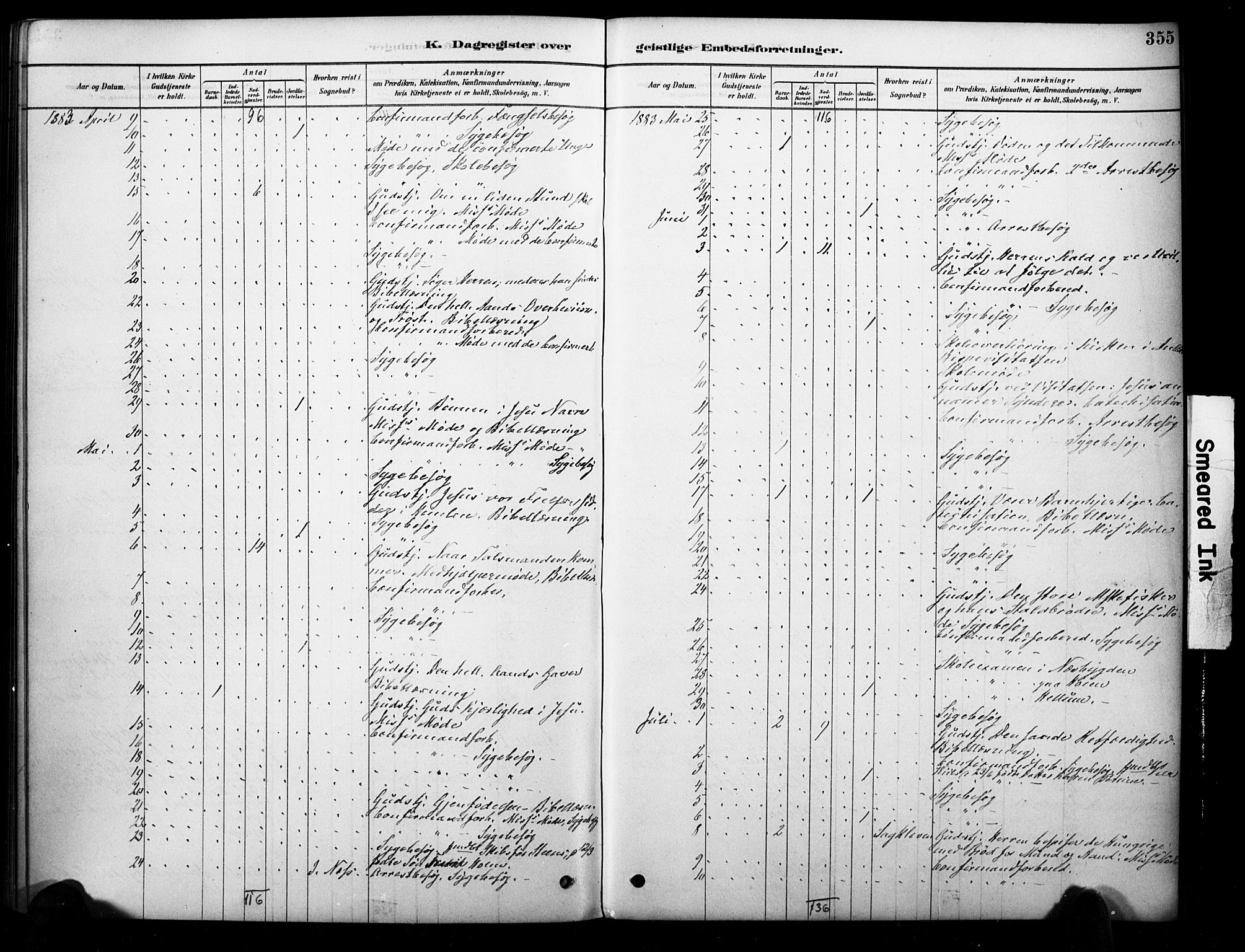 Strømm kirkebøker, AV/SAKO-A-322/F/Fb/L0001: Parish register (official) no. II 1, 1878-1899, p. 355