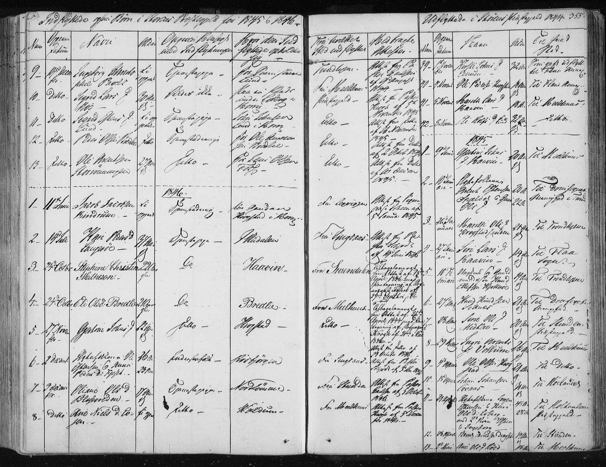 Ministerialprotokoller, klokkerbøker og fødselsregistre - Sør-Trøndelag, SAT/A-1456/687/L0997: Parish register (official) no. 687A05 /1, 1843-1848, p. 355