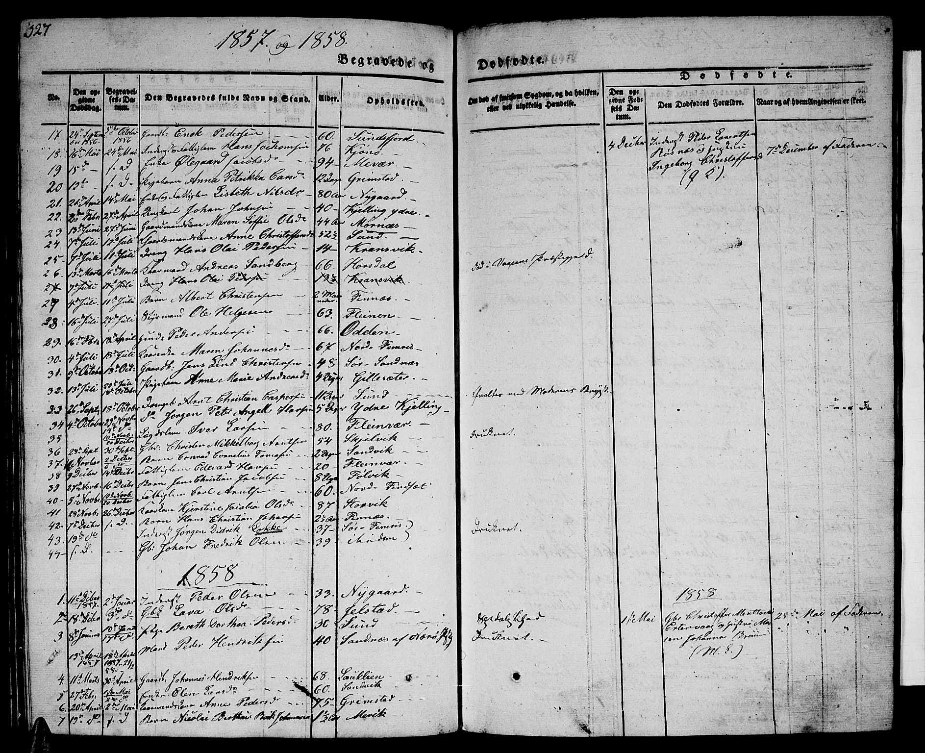 Ministerialprotokoller, klokkerbøker og fødselsregistre - Nordland, SAT/A-1459/805/L0106: Parish register (copy) no. 805C02, 1841-1861, p. 327