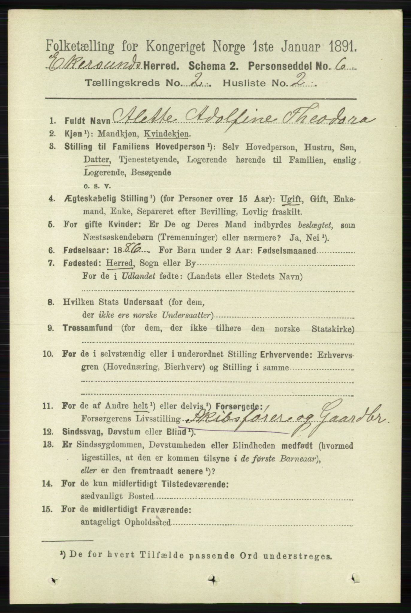 RA, 1891 census for 1116 Eigersund herred, 1891, p. 463