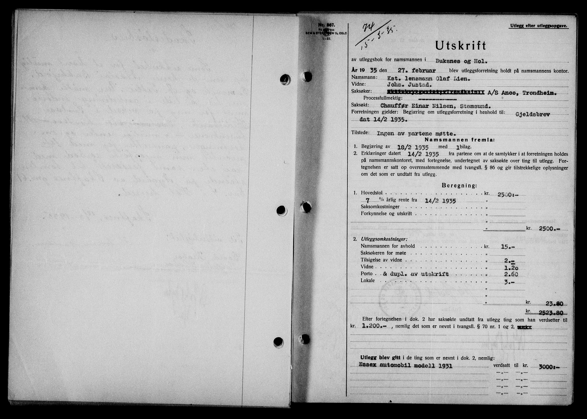 Lofoten sorenskriveri, SAT/A-0017/1/2/2C/L0031b: Mortgage book no. 31b, 1935-1935, Deed date: 01.04.1935
