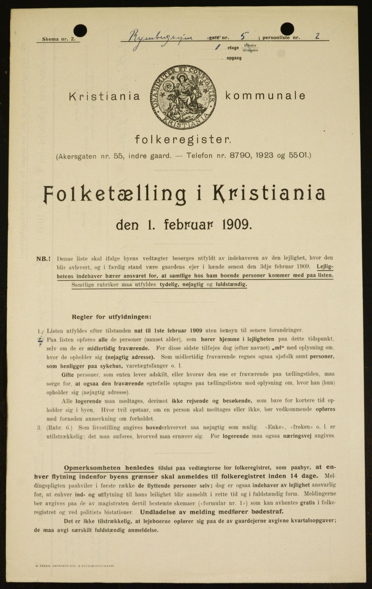 OBA, Municipal Census 1909 for Kristiania, 1909, p. 77810