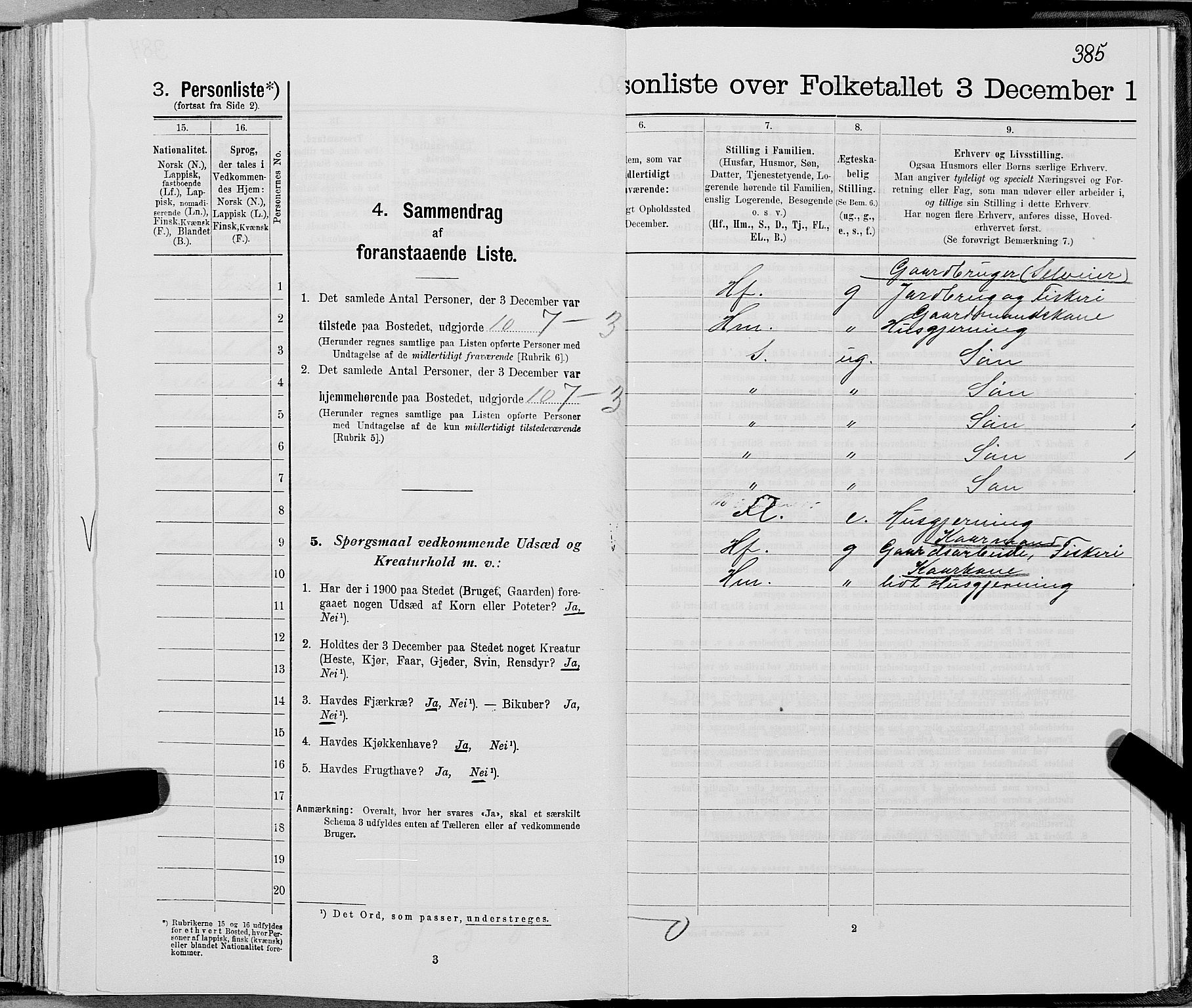 SAT, 1900 census for Gildeskål, 1900, p. 901