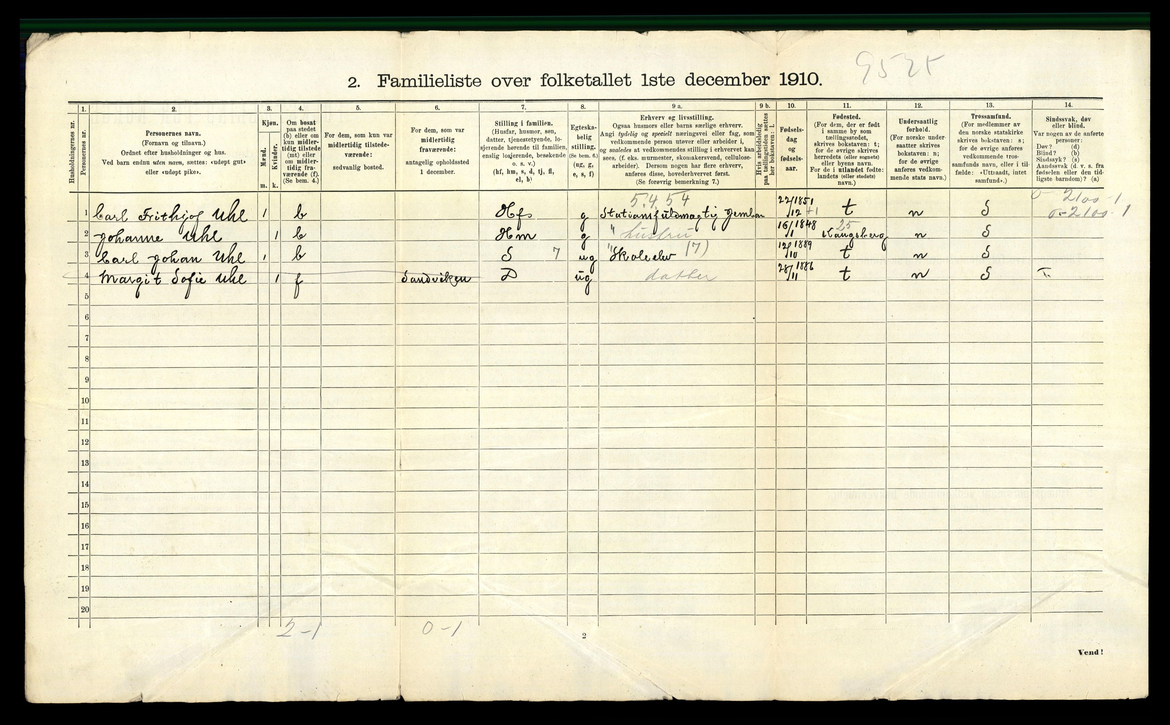 RA, 1910 census for Drammen, 1910, p. 11605