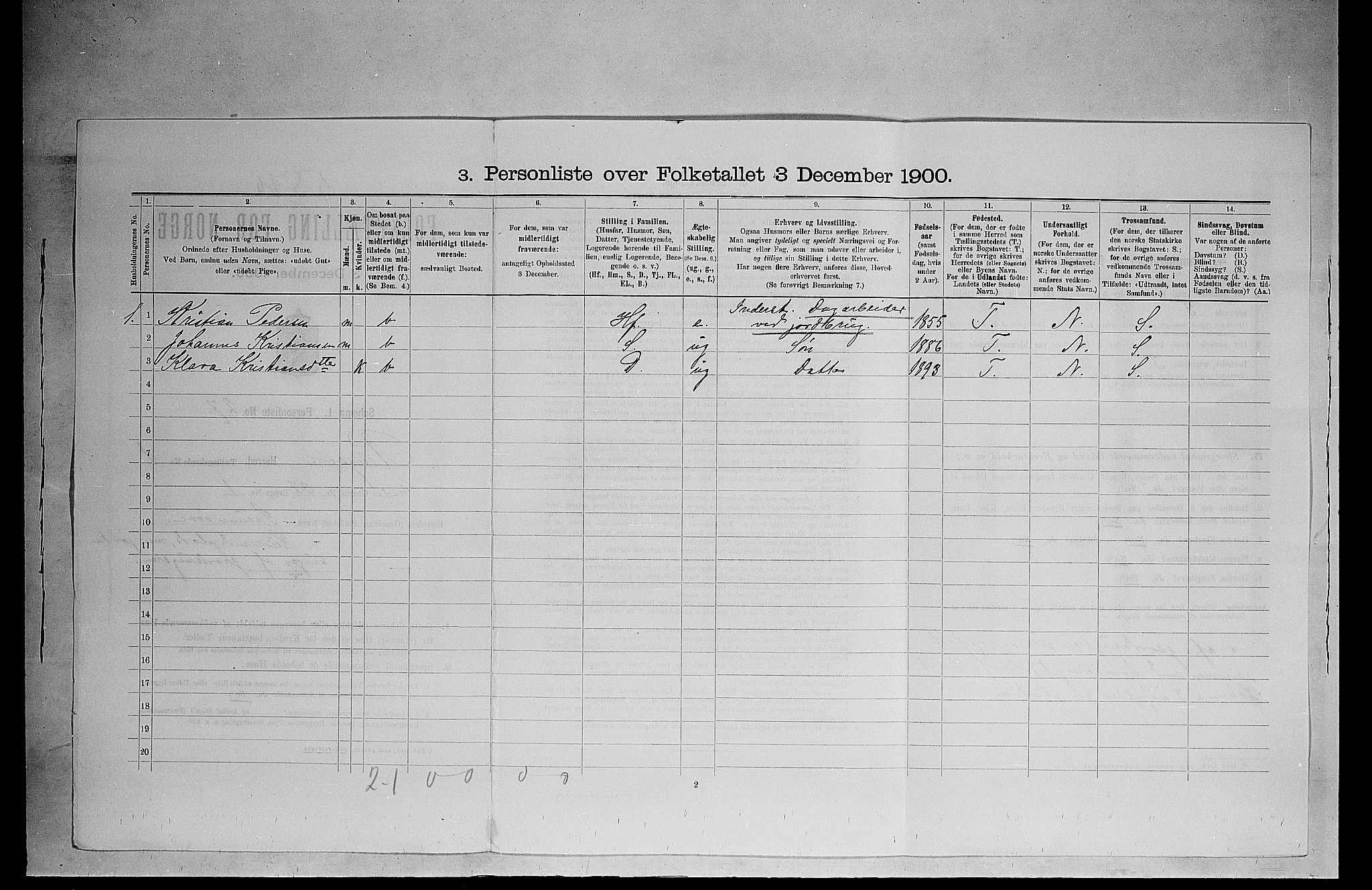 SAH, 1900 census for Ringsaker, 1900, p. 390