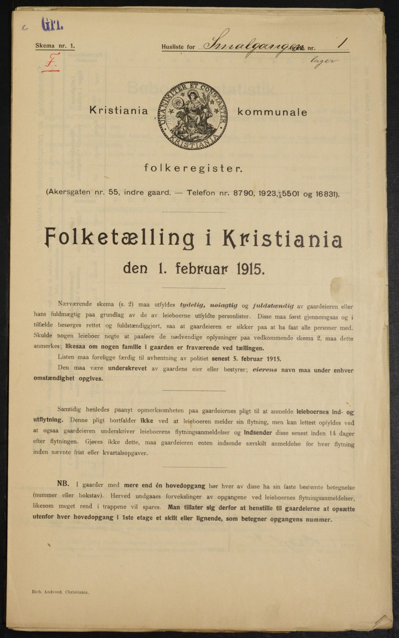 OBA, Municipal Census 1915 for Kristiania, 1915, p. 96860