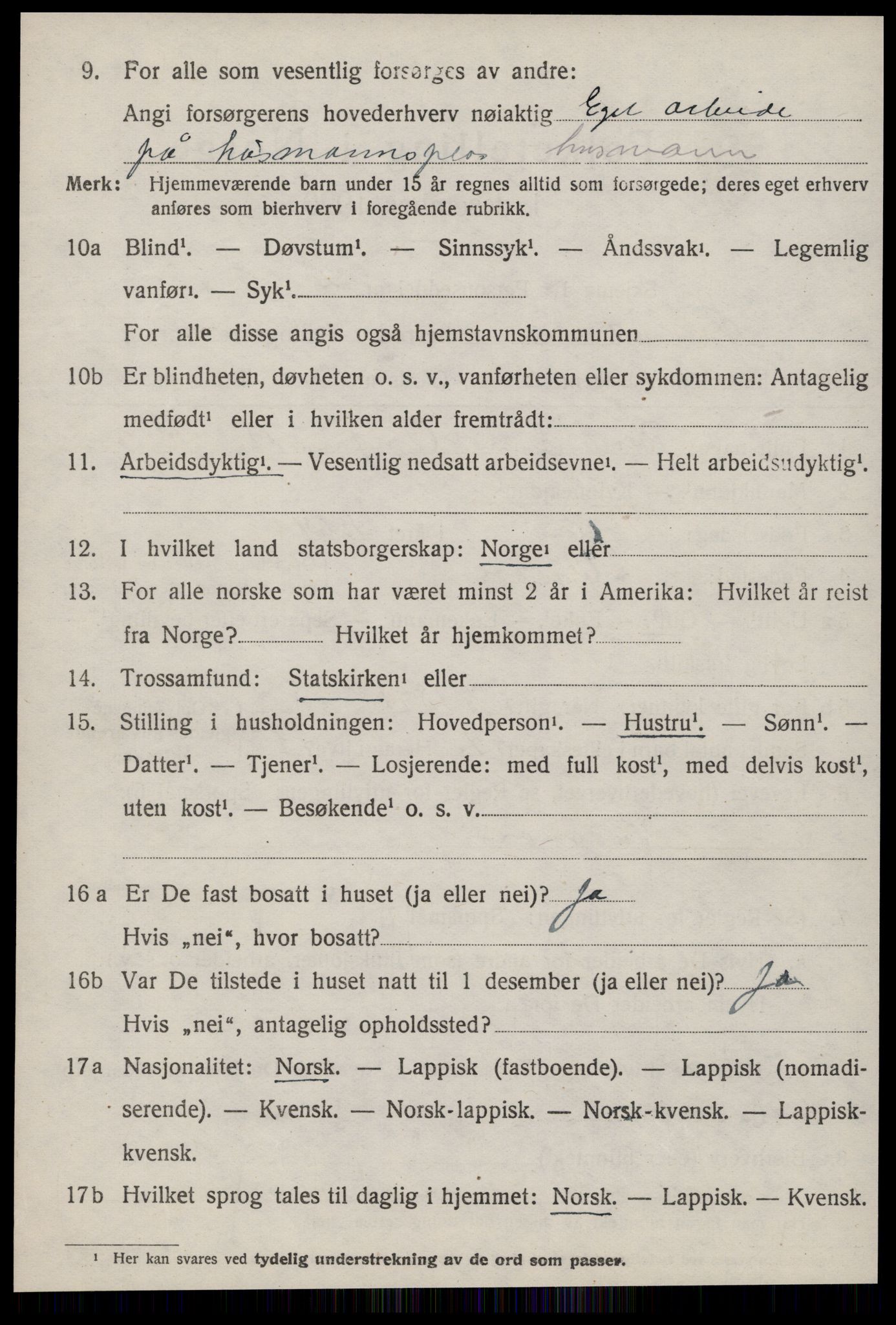 SAT, 1920 census for Ørland, 1920, p. 4514