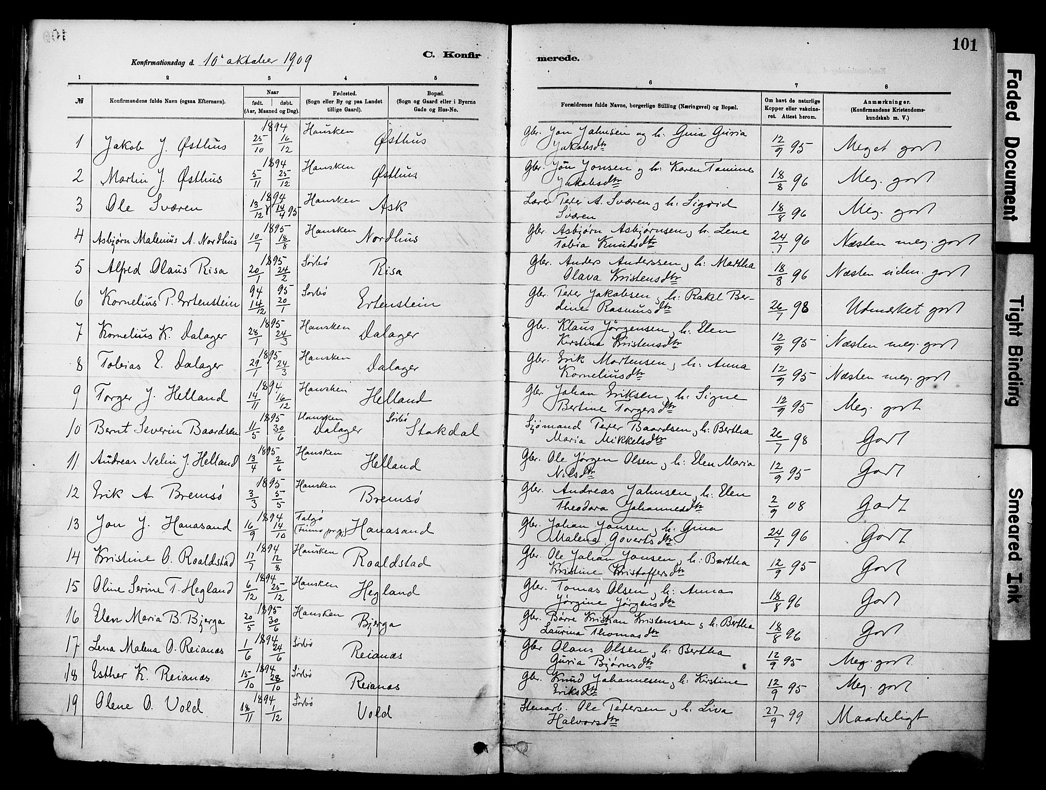 Rennesøy sokneprestkontor, SAST/A -101827/H/Ha/Haa/L0012: Parish register (official) no. A 13, 1885-1917, p. 101