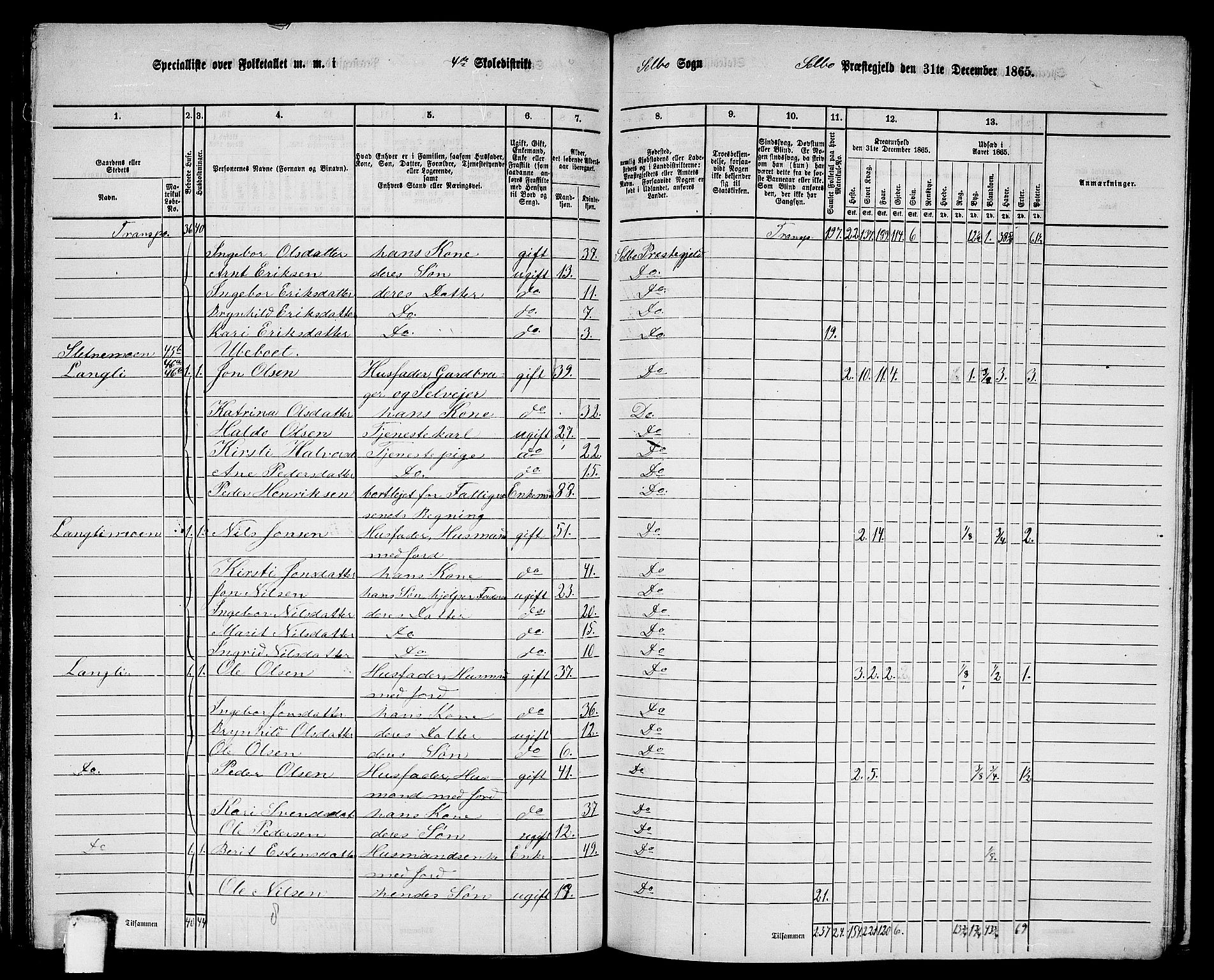 RA, 1865 census for Selbu, 1865, p. 57