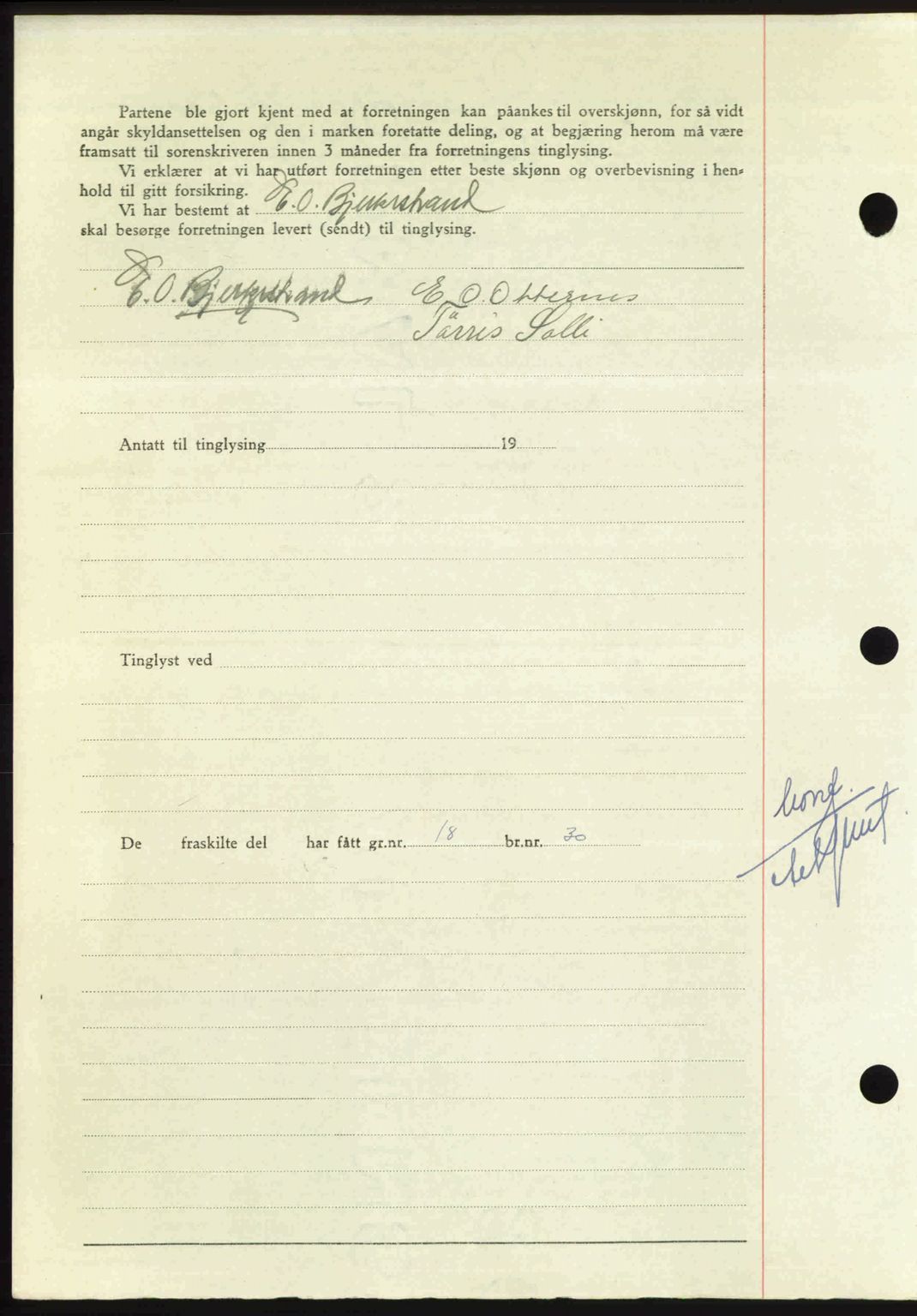 Nordmøre sorenskriveri, AV/SAT-A-4132/1/2/2Ca: Mortgage book no. A112, 1949-1949, Diary no: : 2257/1949