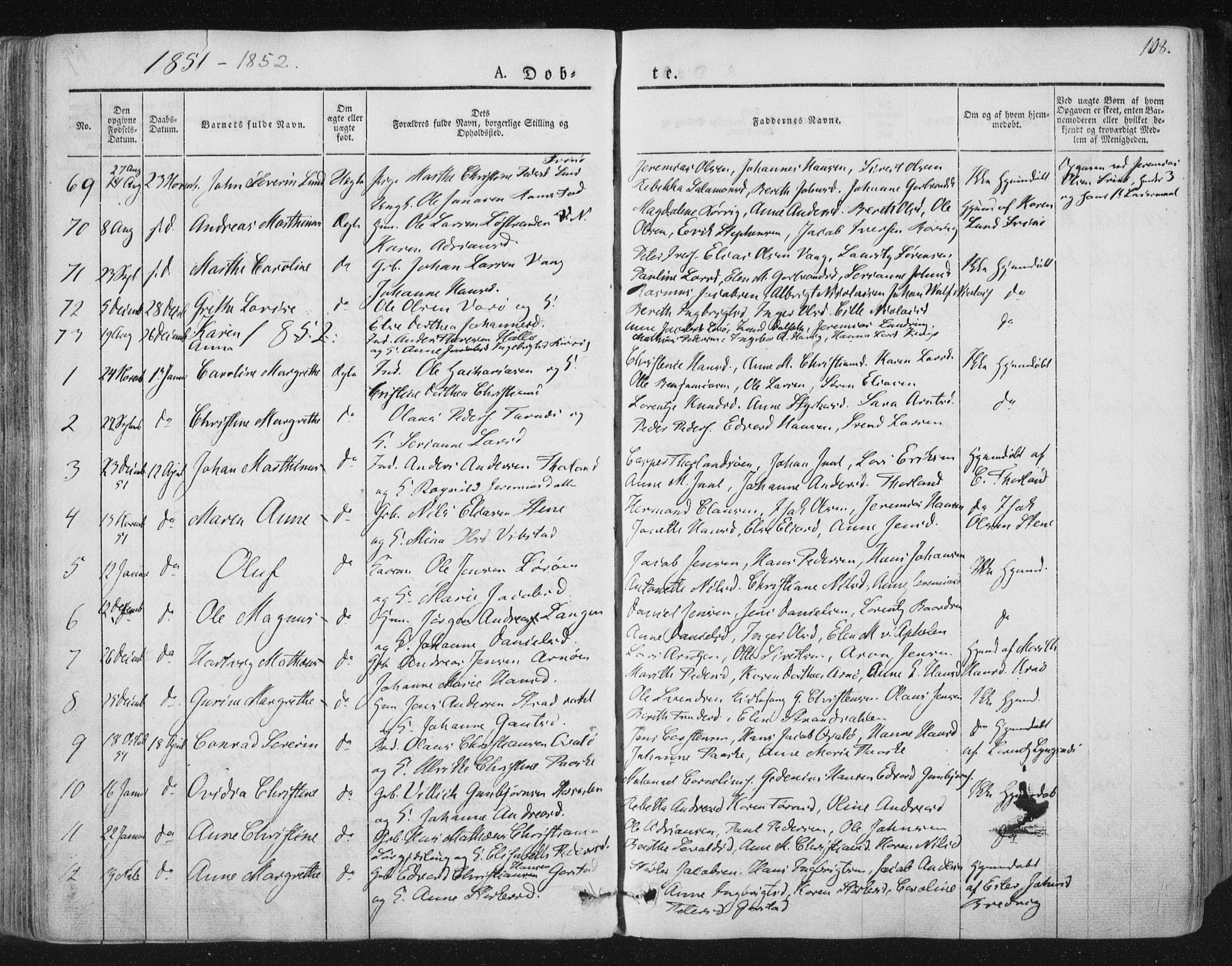 Ministerialprotokoller, klokkerbøker og fødselsregistre - Nord-Trøndelag, SAT/A-1458/784/L0669: Parish register (official) no. 784A04, 1829-1859, p. 108