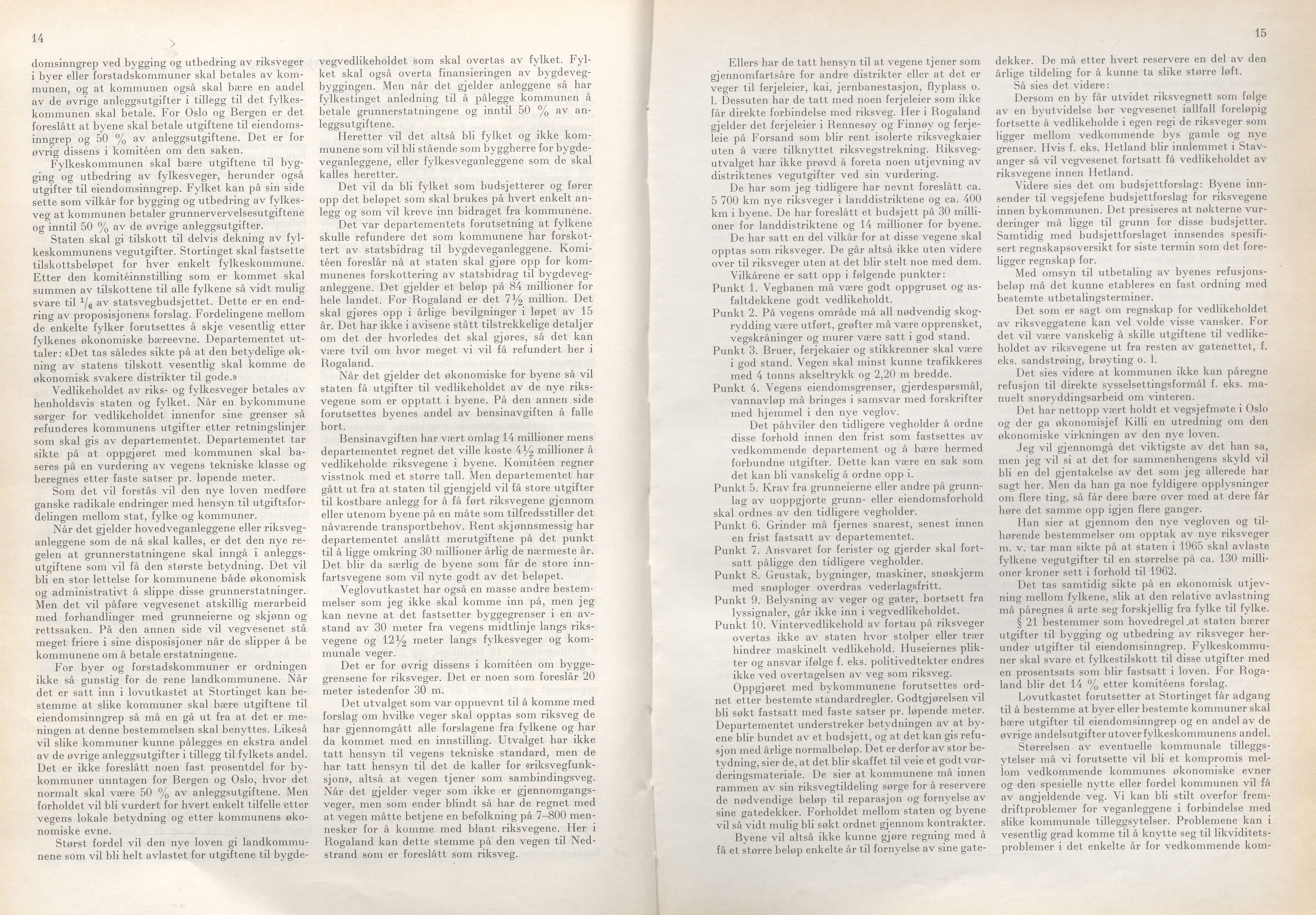 Rogaland fylkeskommune - Fylkesrådmannen , IKAR/A-900/A/Aa/Aaa/L0083: Møtebok , 1963, p. 14-15