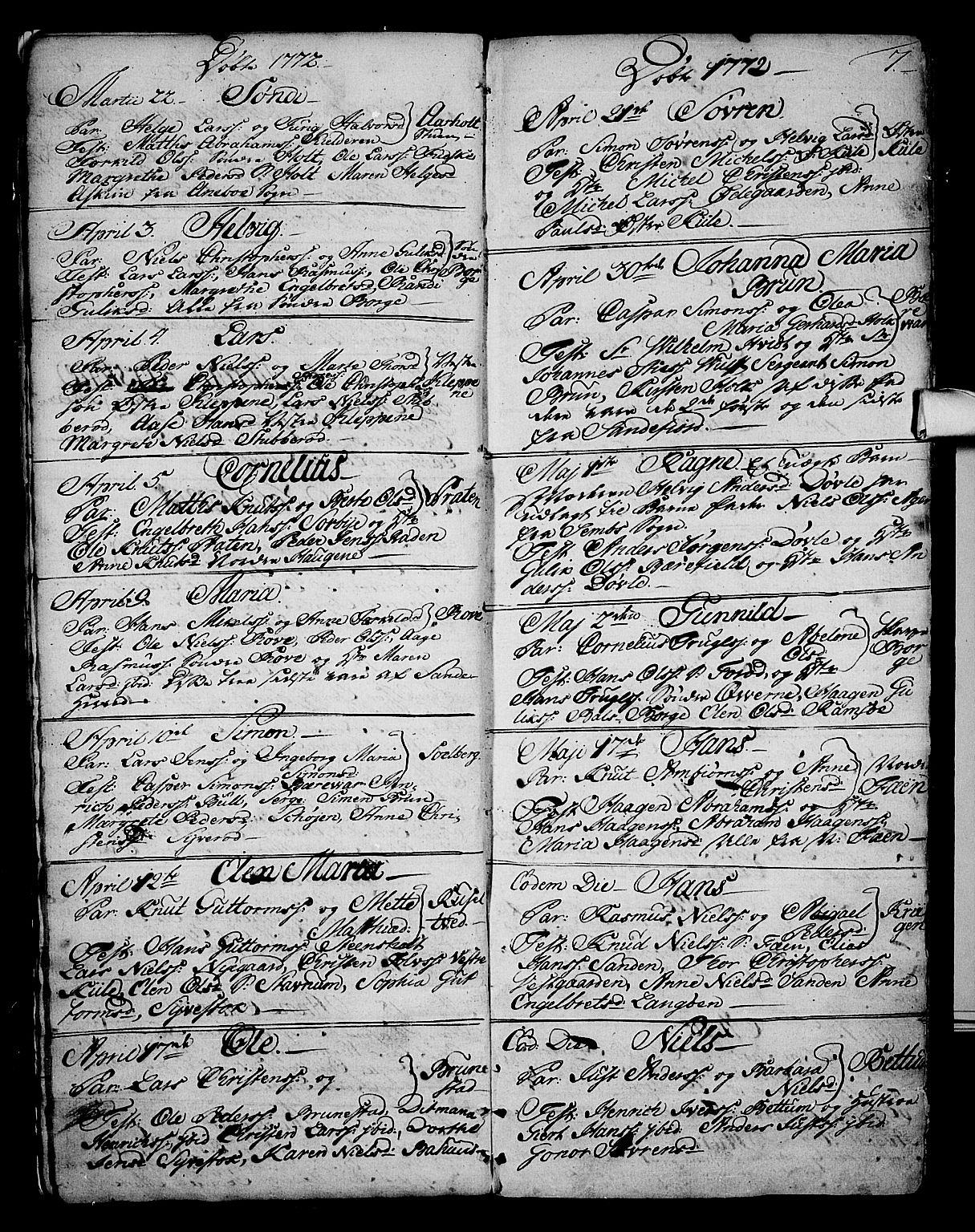 Stokke kirkebøker, AV/SAKO-A-320/F/Fa/L0003: Parish register (official) no. I 3, 1771-1803, p. 7